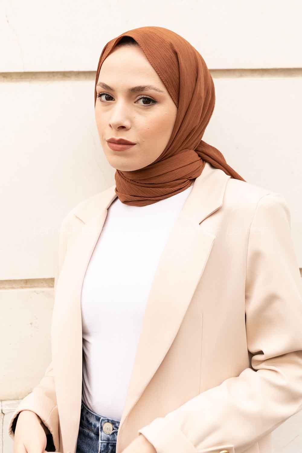 Lamelif Krinkıl Şal Sütlü Kahve