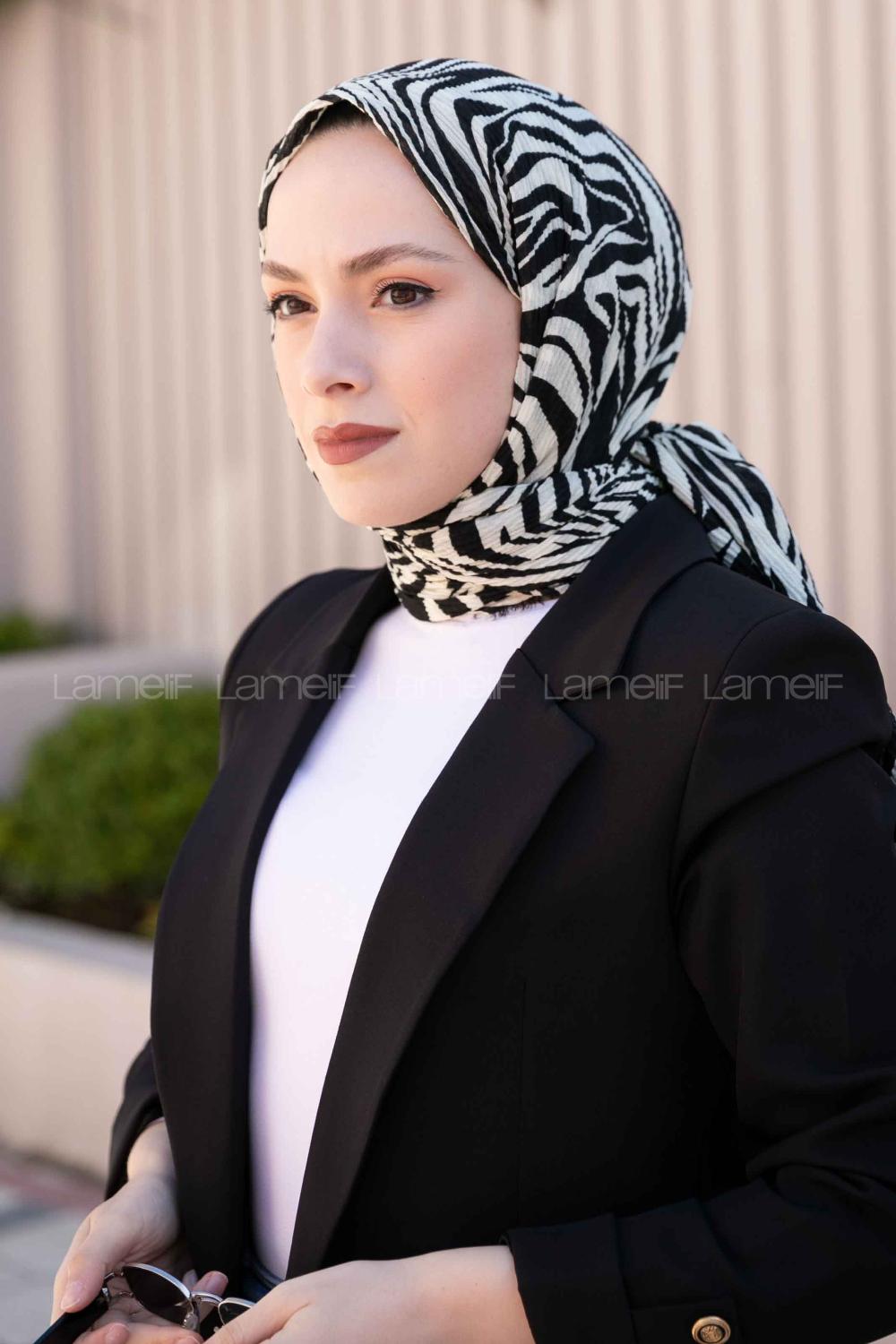 Black Cotton Fabric Printed Shawl