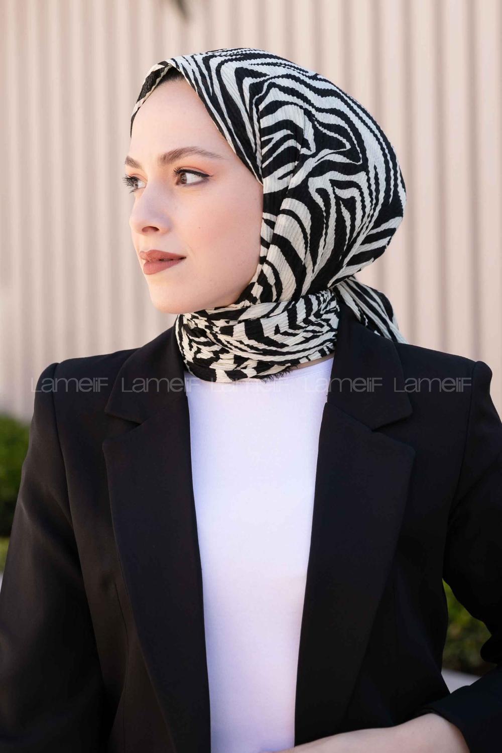 Black Cotton Fabric Printed Shawl