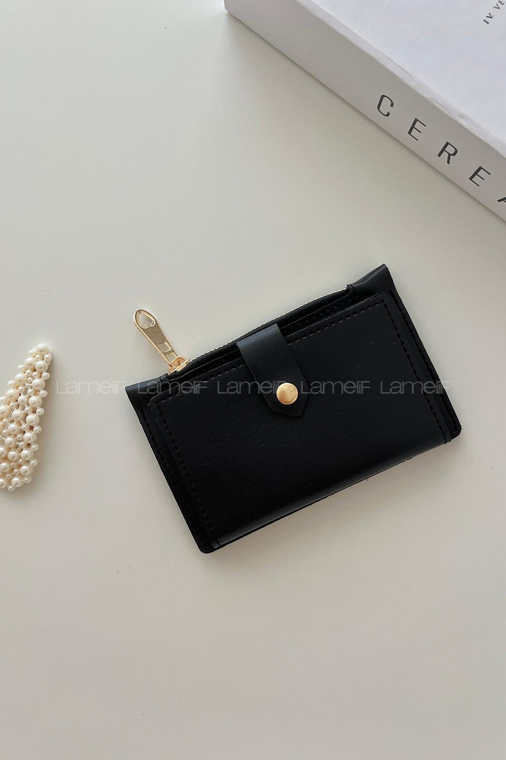 Lamelif David Polo Kapak Kilitli Cüzdan Siyah