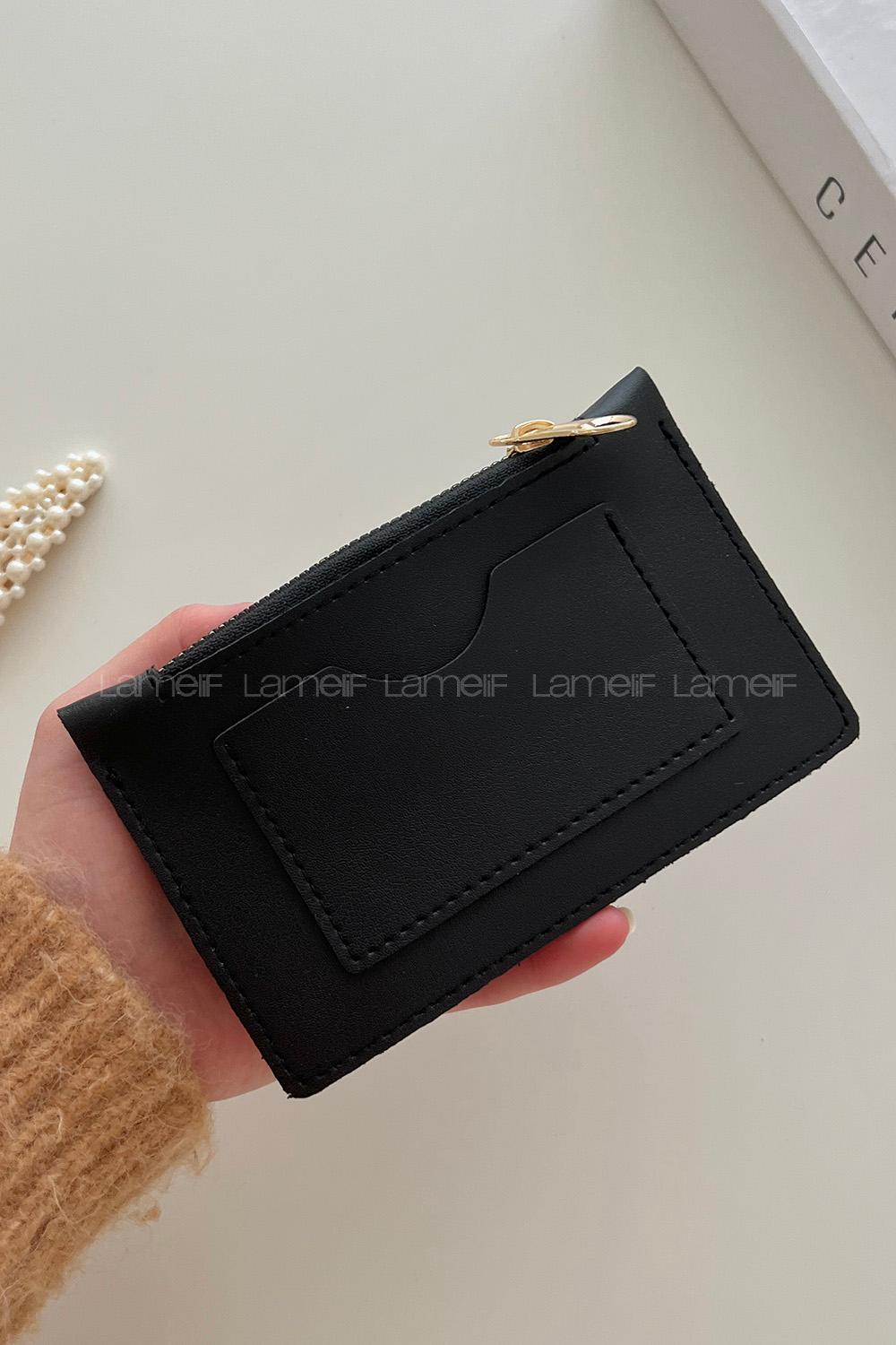 Lamelif David Polo Kapak Kilitli Cüzdan Siyah