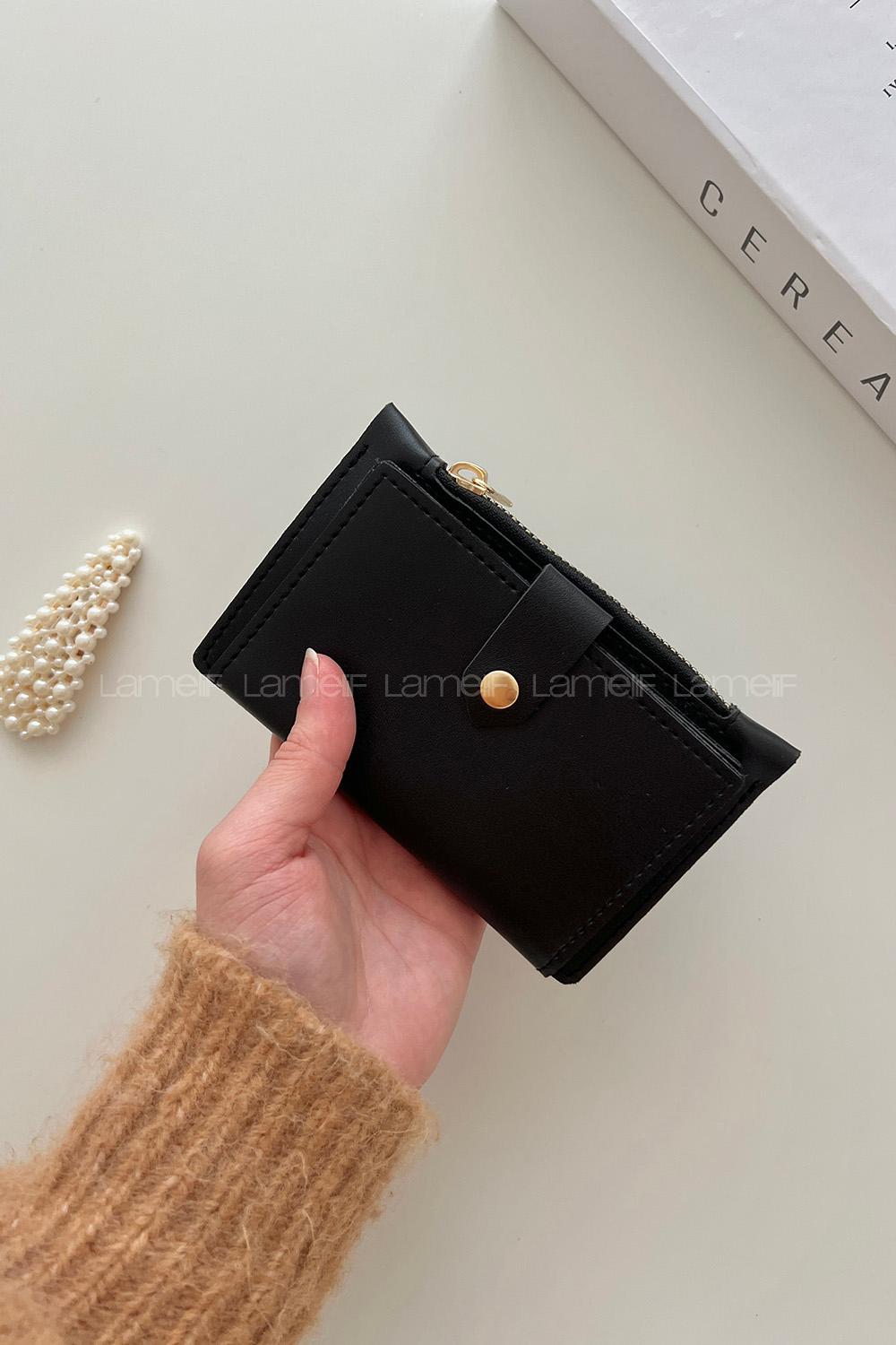 Lamelif David Polo Kapak Kilitli Cüzdan Siyah
