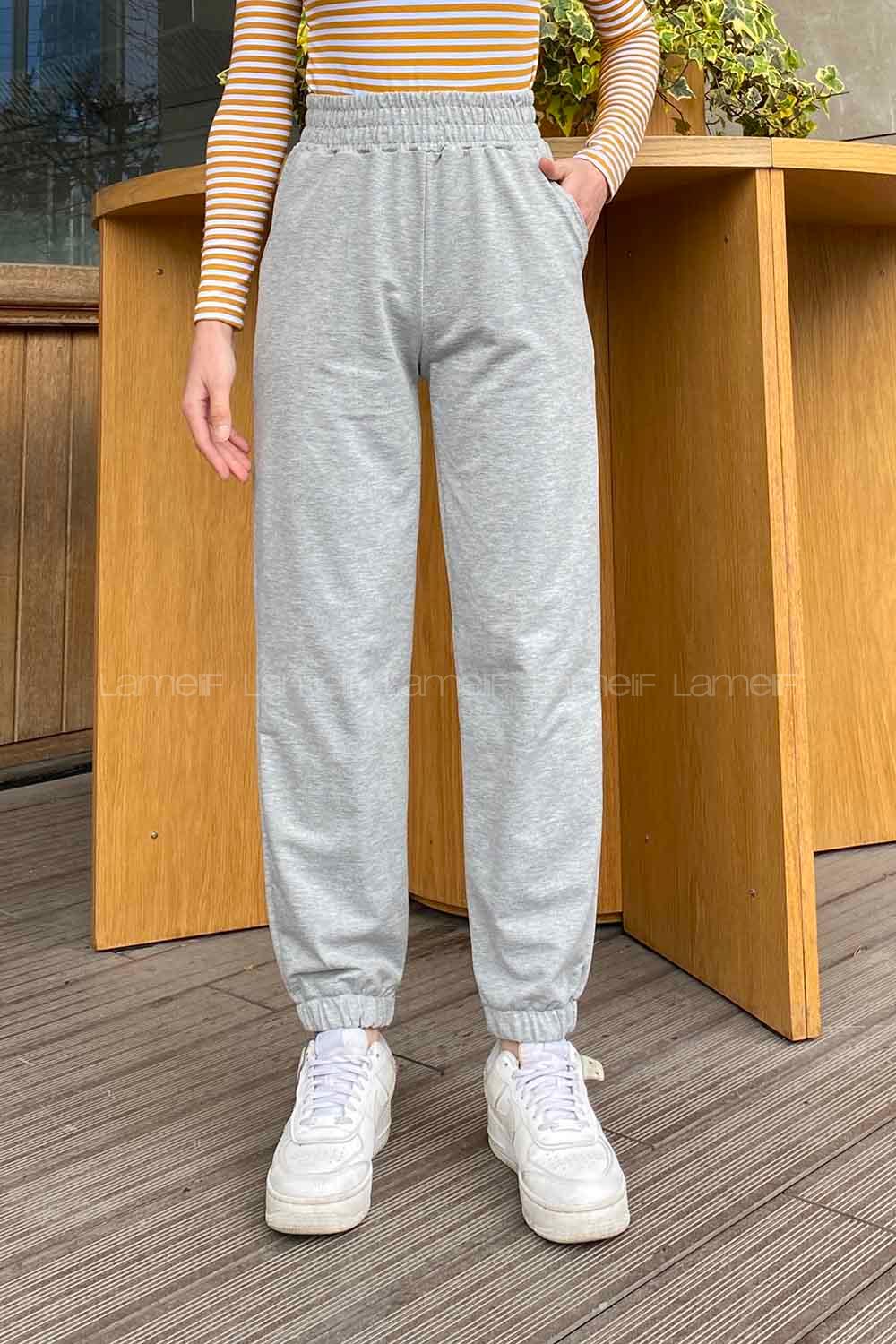 Modalamelif Düz Jogger Eşofman Gri