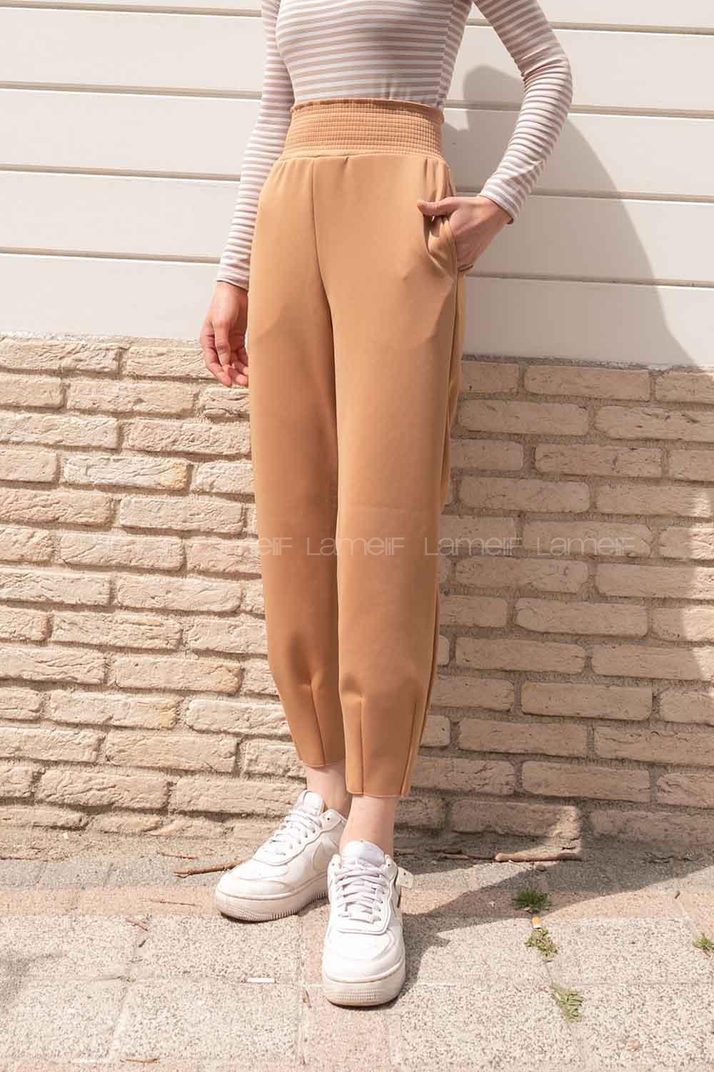Brown With Milk Cotton High Waist Comfortable Pants
