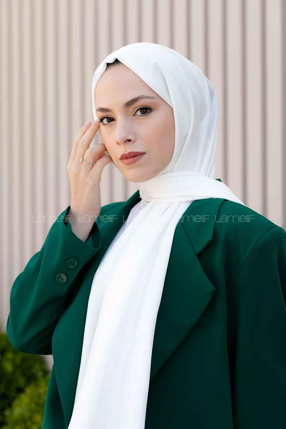 Off White Viscose Fabric Printed Shawl