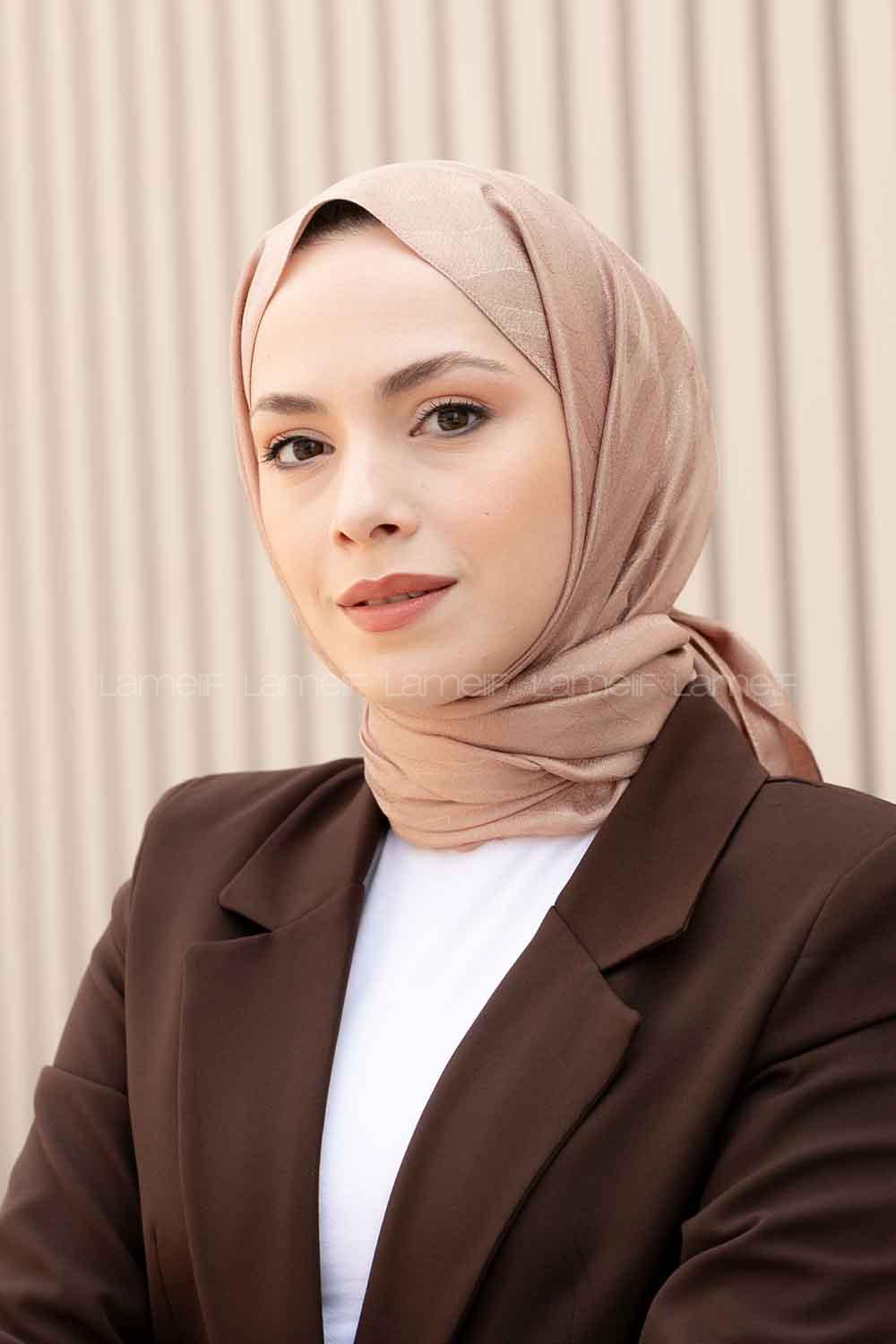 Brown With Milk Viscose Fabric Printed Shawl