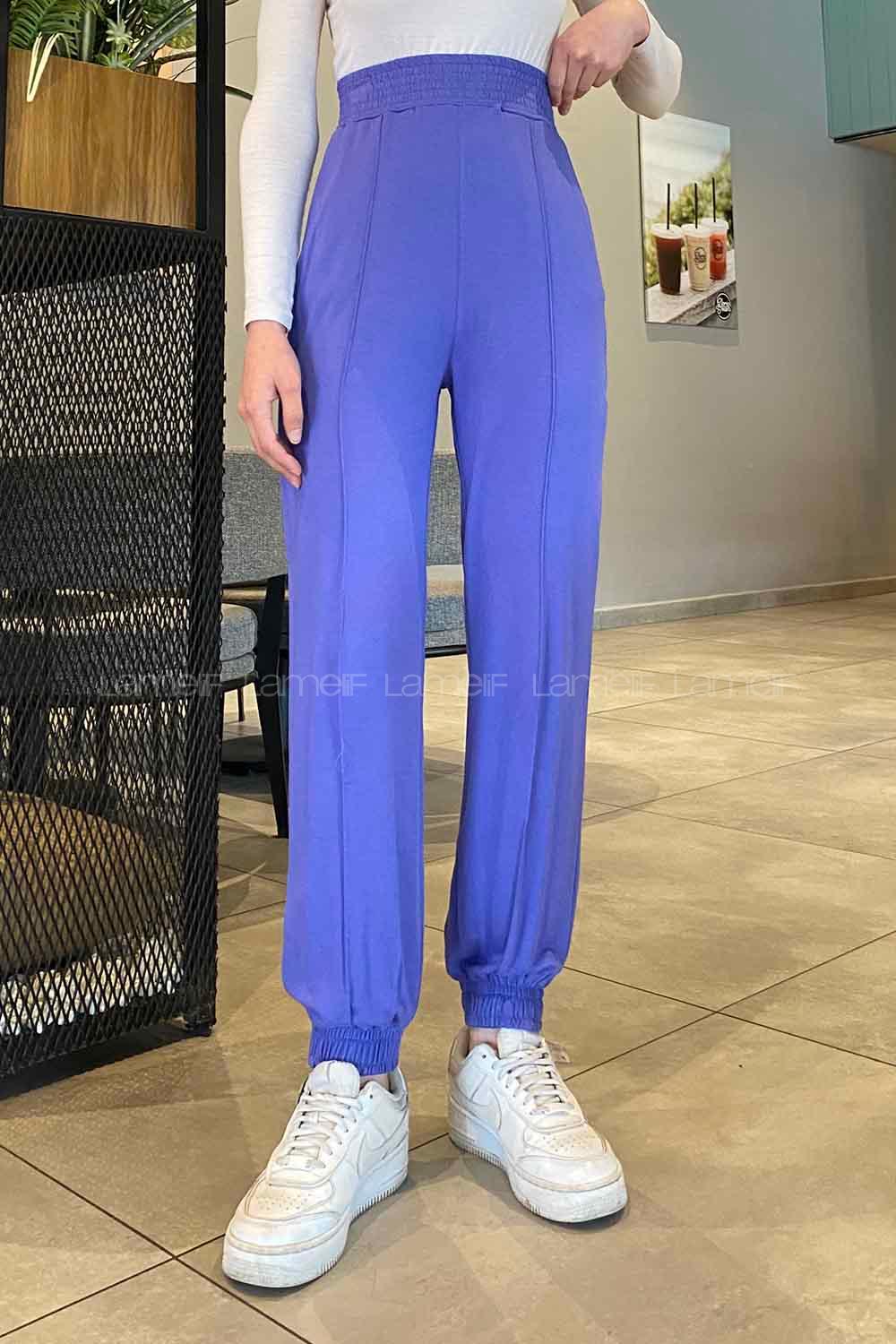 Purble Regular Trousers Elastic Waist Regular Cut Bottom Tracksuit