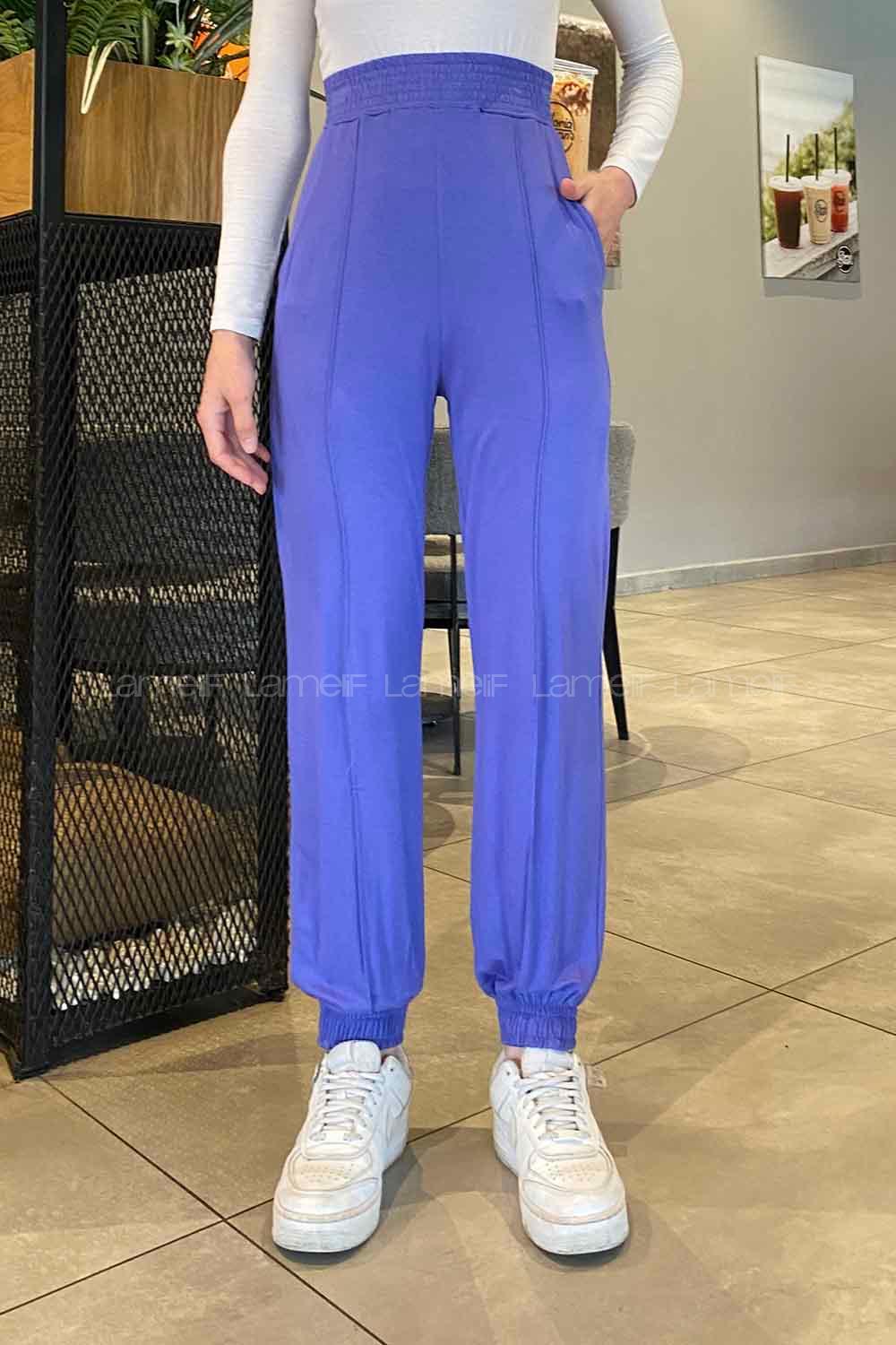 Purble Regular Trousers Elastic Waist Regular Cut Bottom Tracksuit