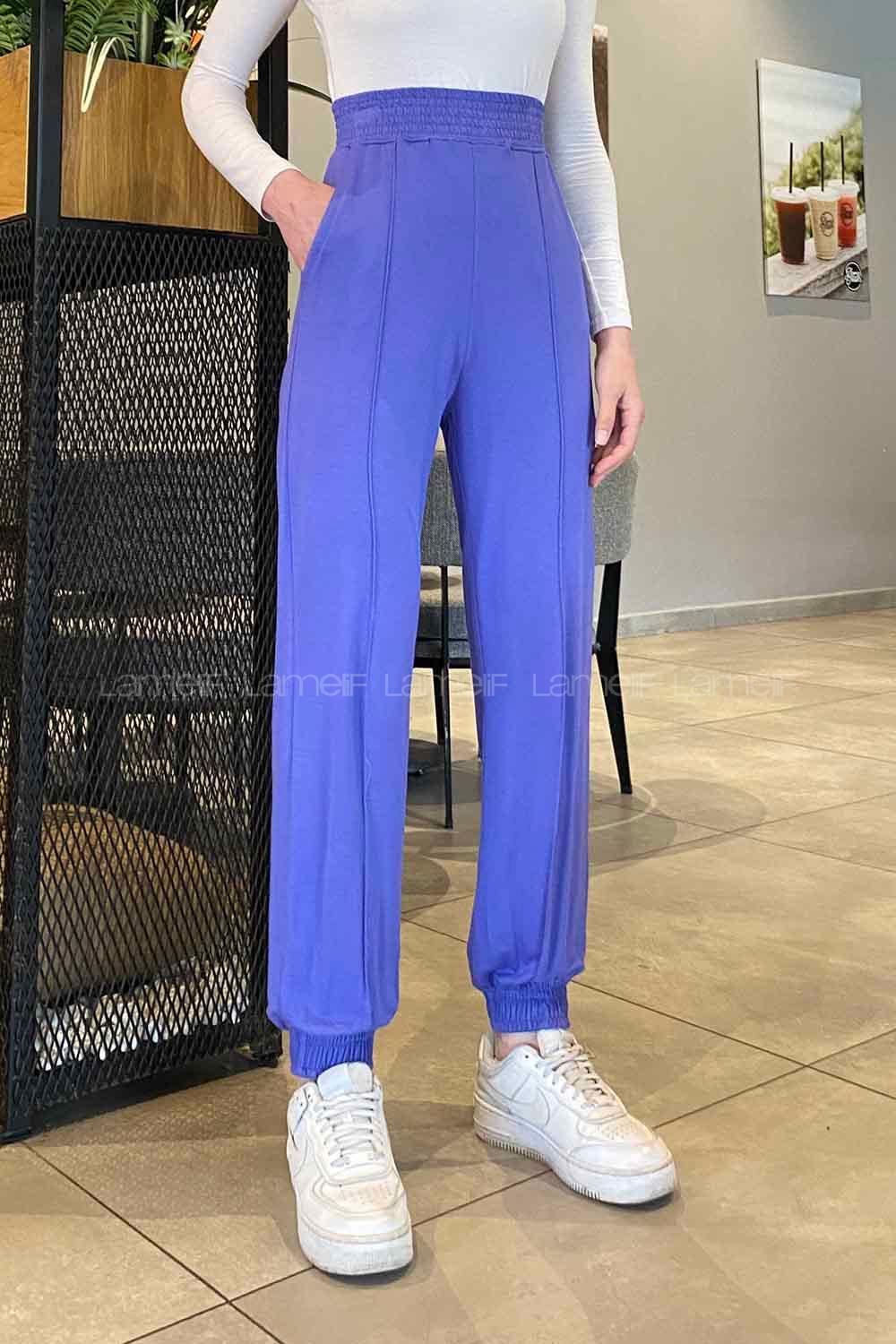 Purble Regular Trousers Elastic Waist Regular Cut Bottom Tracksuit