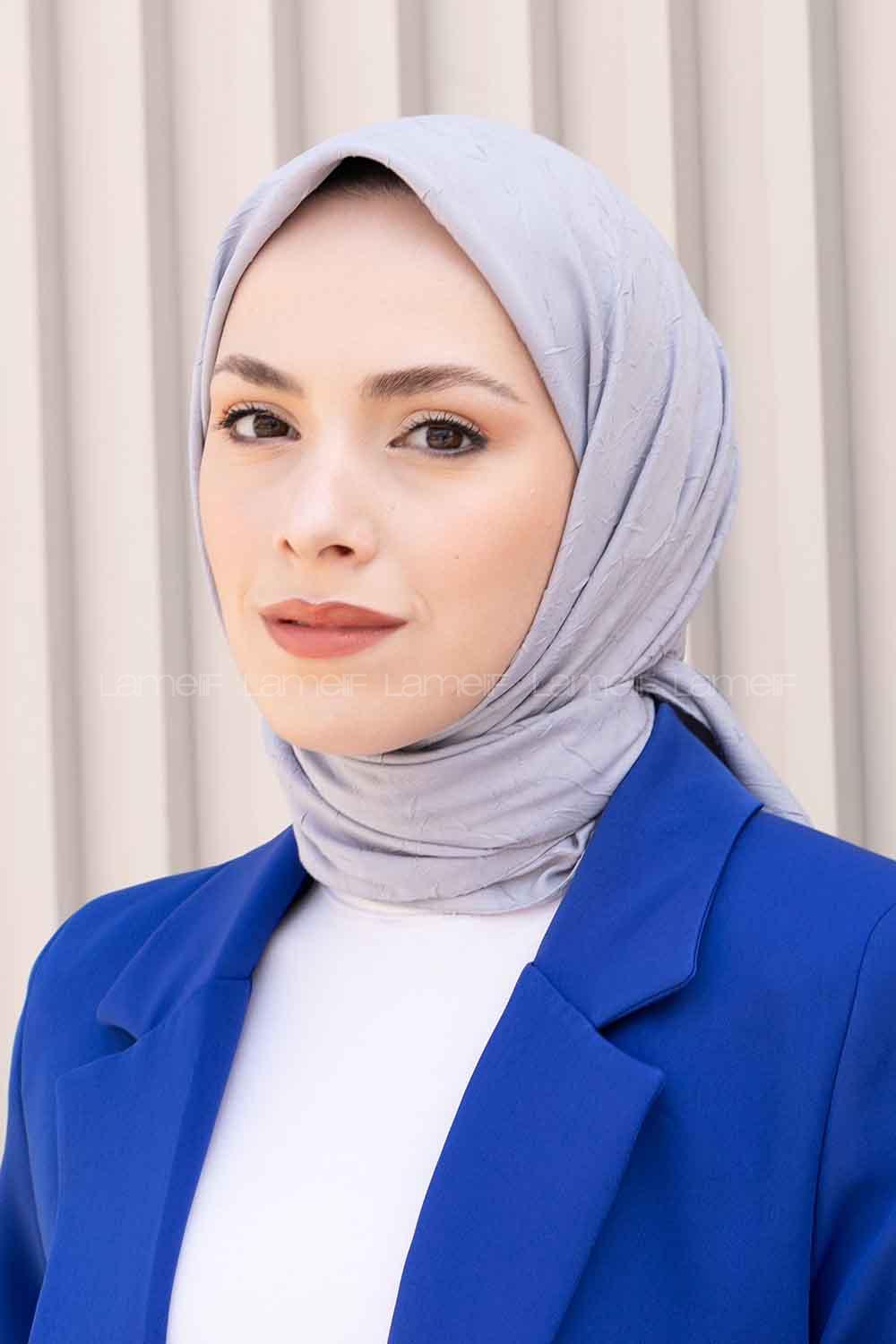 Lamelif Bambu Eşarp Gümüş Gri