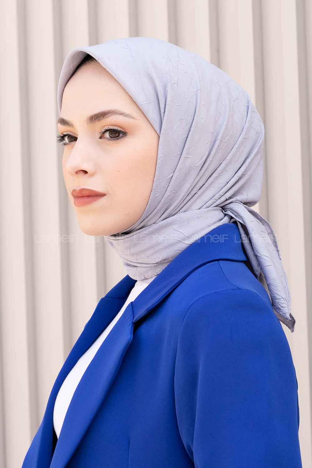 Lamelif Bambu Eşarp Gümüş Gri