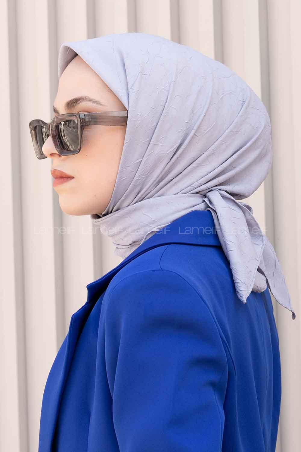 Lamelif Bambu Eşarp Gümüş Gri