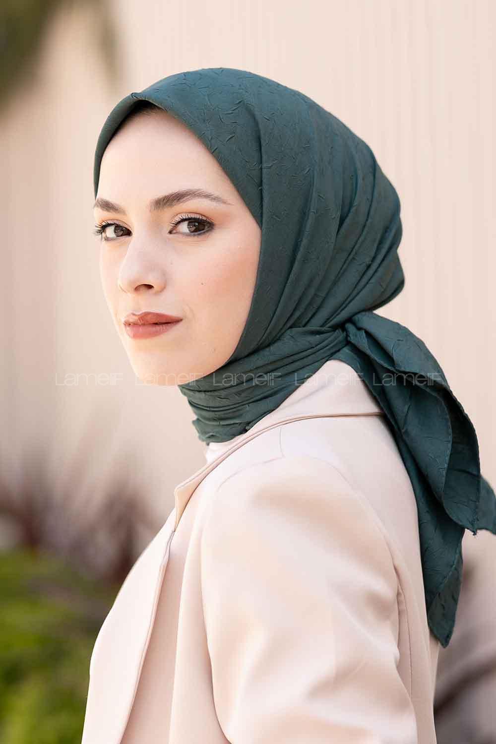 Lamelif Bambu Eşarp Koyu Zümrüt Yeşili