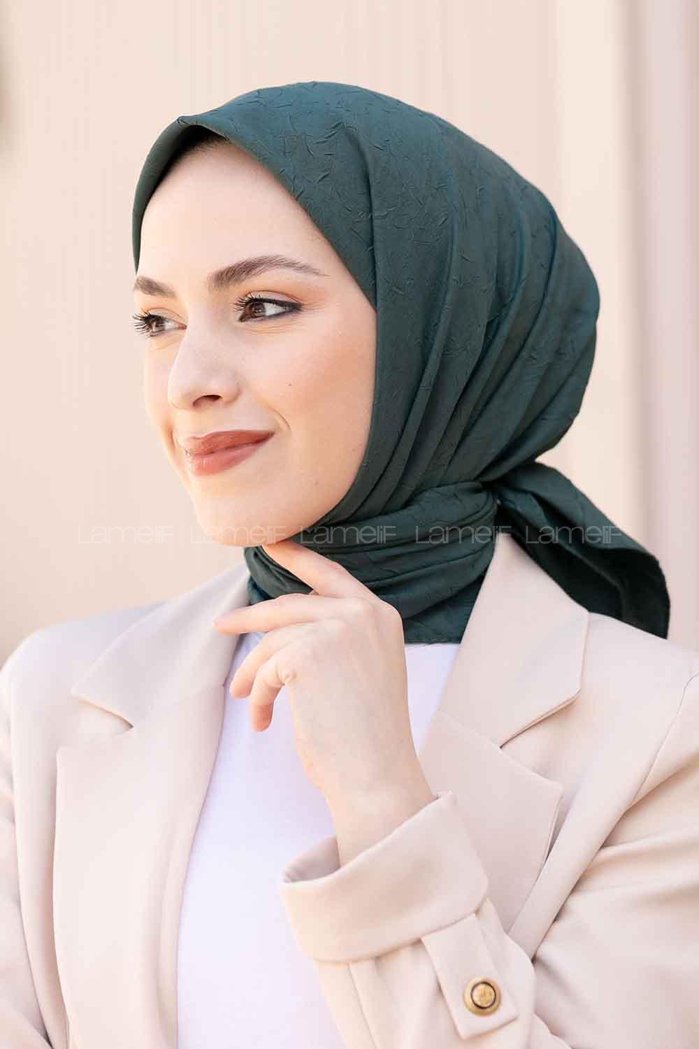 Lamelif Bambu Eşarp Koyu Zümrüt Yeşili