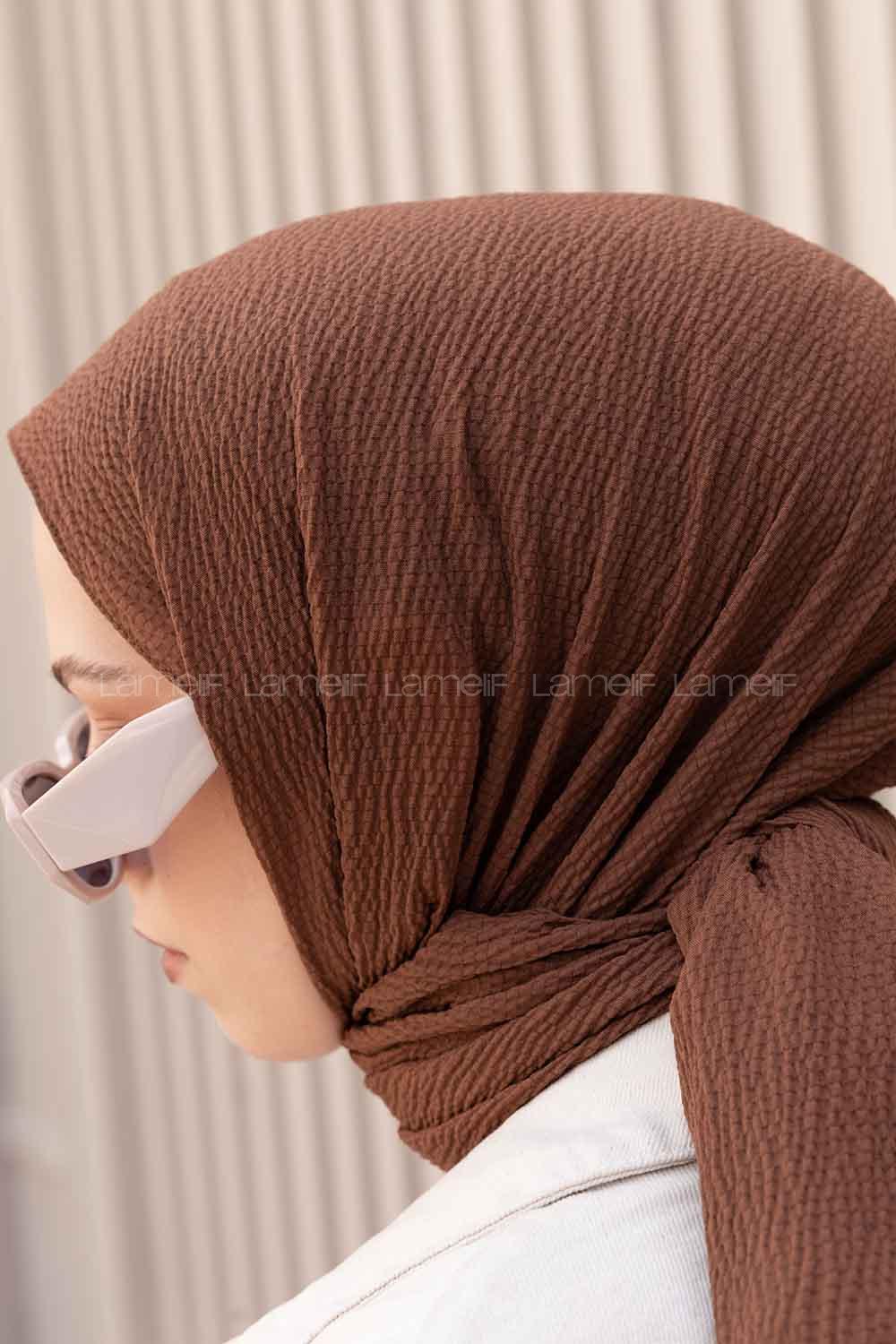 Lamelif Mio Caz Şal Kahverengi