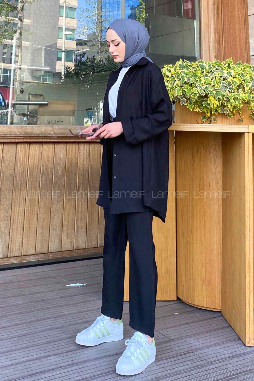 Lamelif Kelly Viskon Takım Siyah