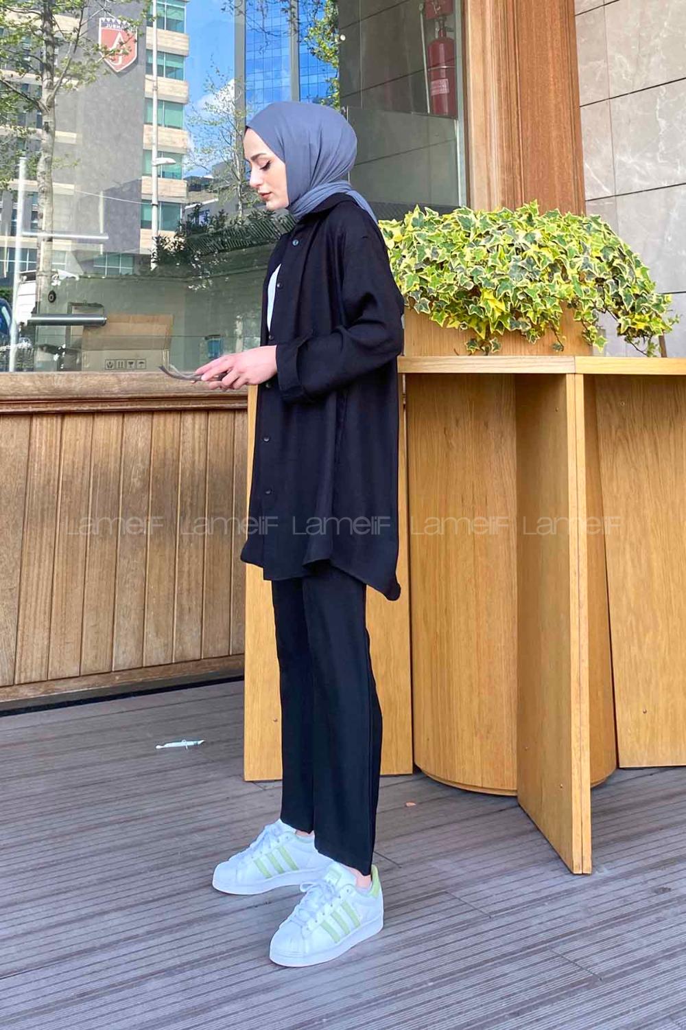 Lamelif Kelly Viskon Takım Siyah