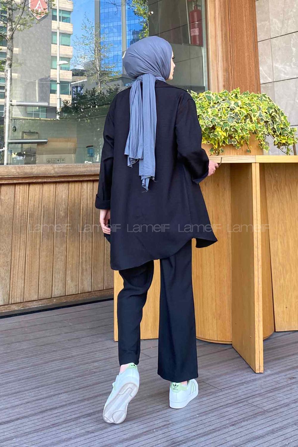 Lamelif Kelly Viskon Takım Siyah