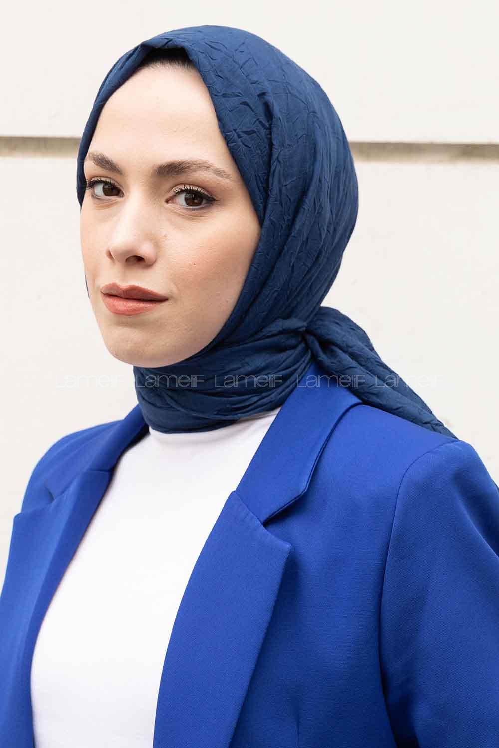 Lamelif Bambu Şal Koyu İndigo