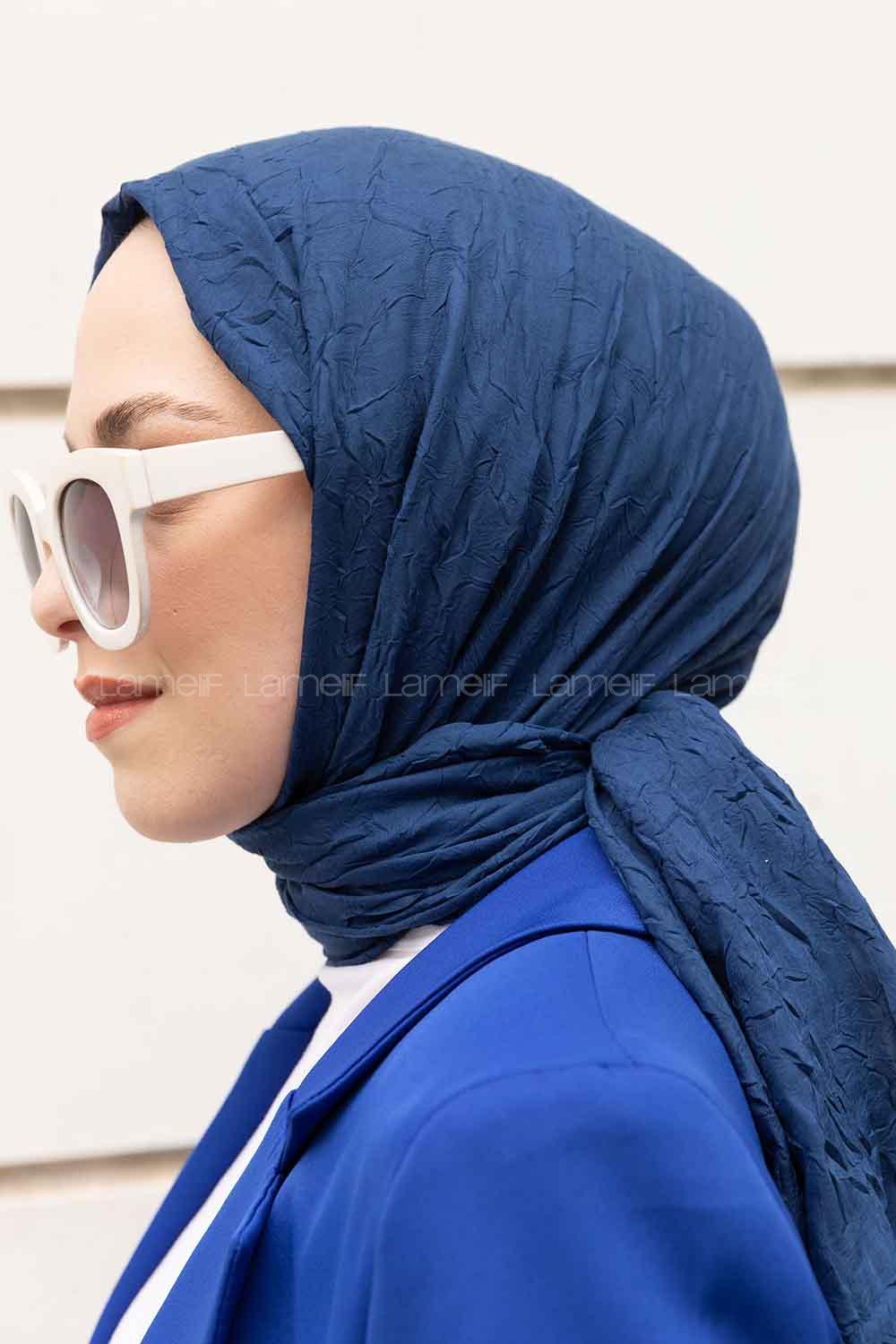 Lamelif Bambu Şal Koyu İndigo