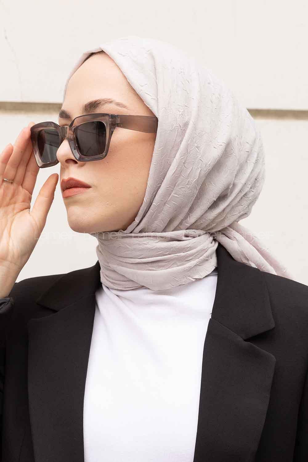 Lamelif Bambu Şal Taş Gri