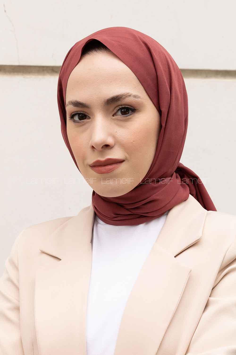 Lamelif Viva Magenta İnce Keten Şal