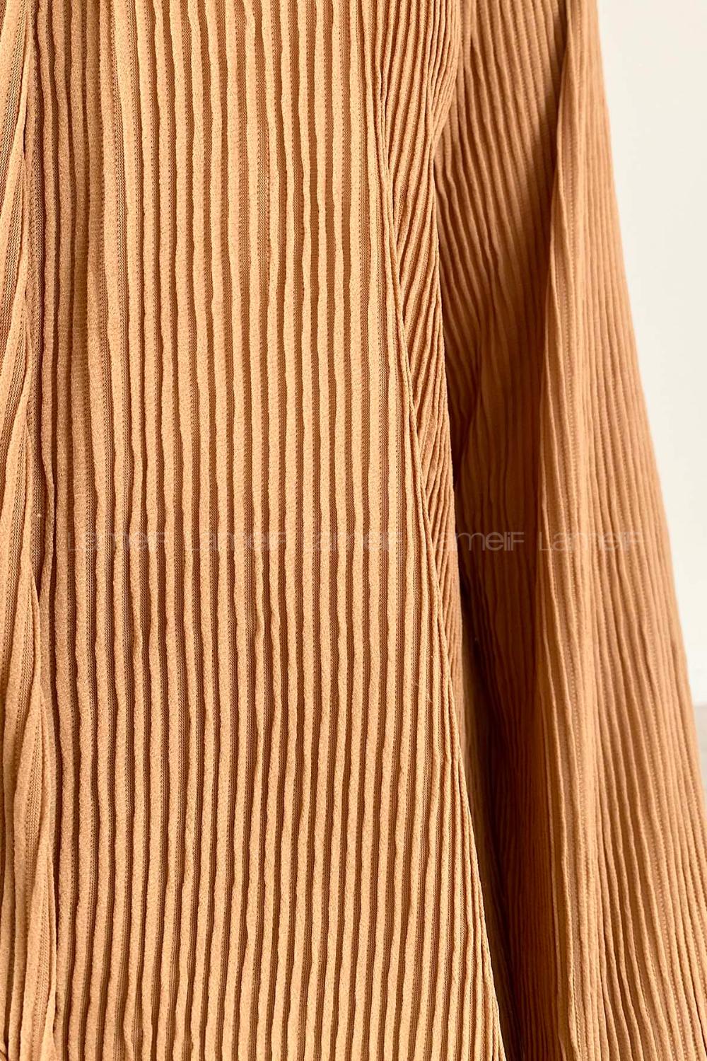 Lamelif Lady Plise İkili Takım Camel