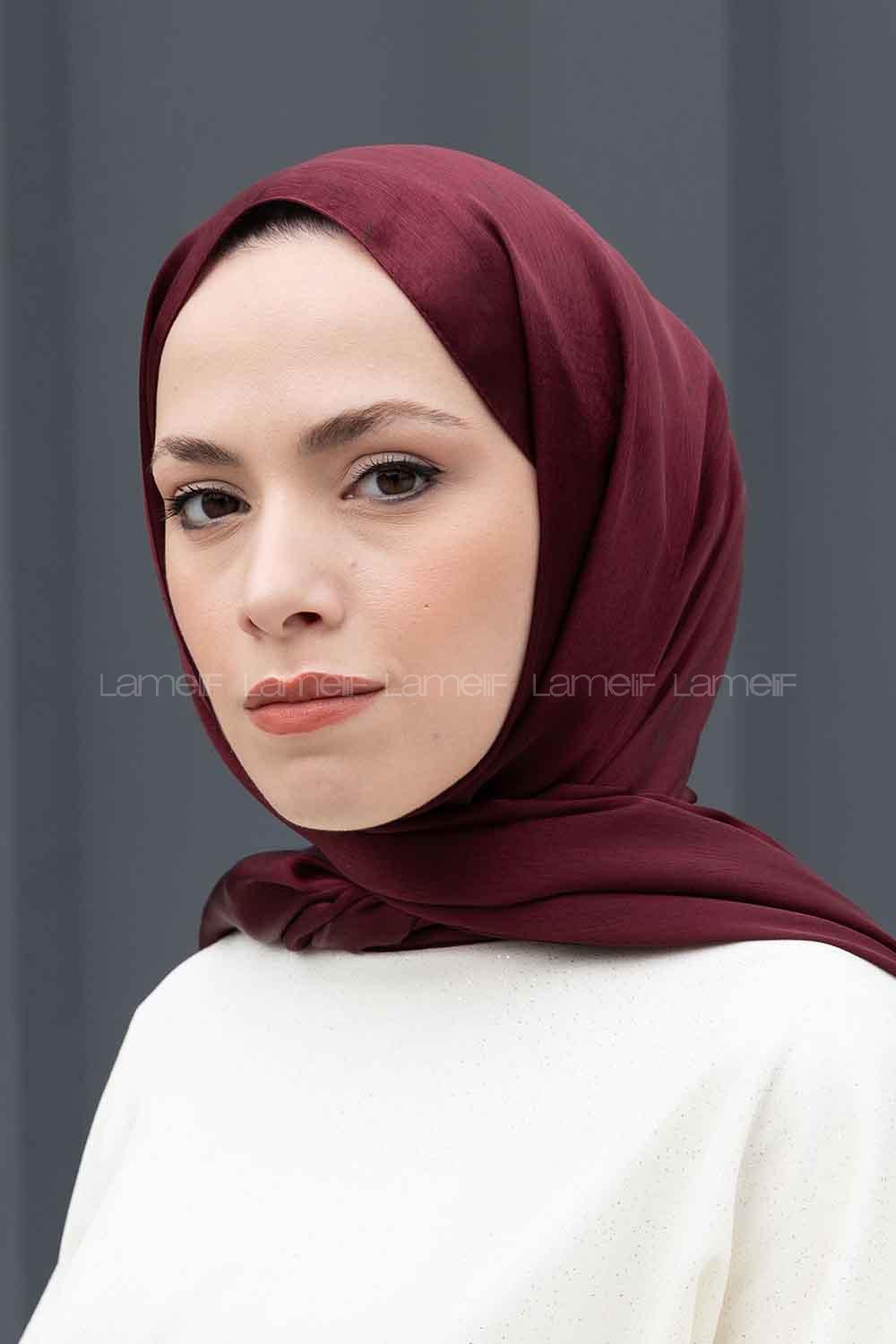 Lamelif Janjan Şal Koyu Bordo