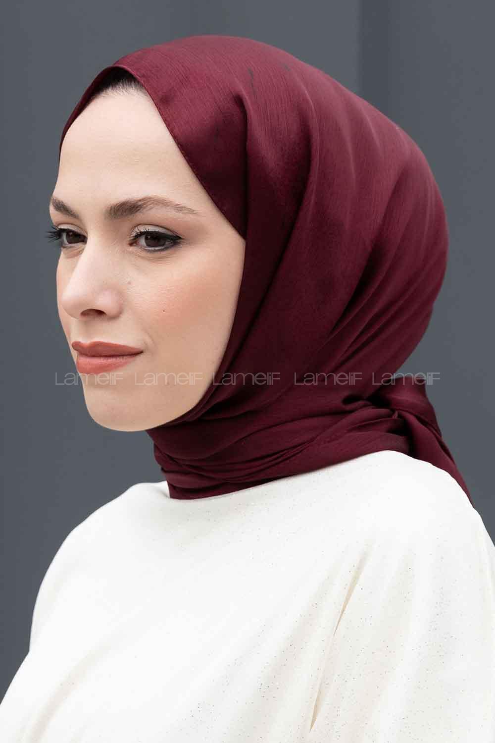 Lamelif Janjan Şal Koyu Bordo
