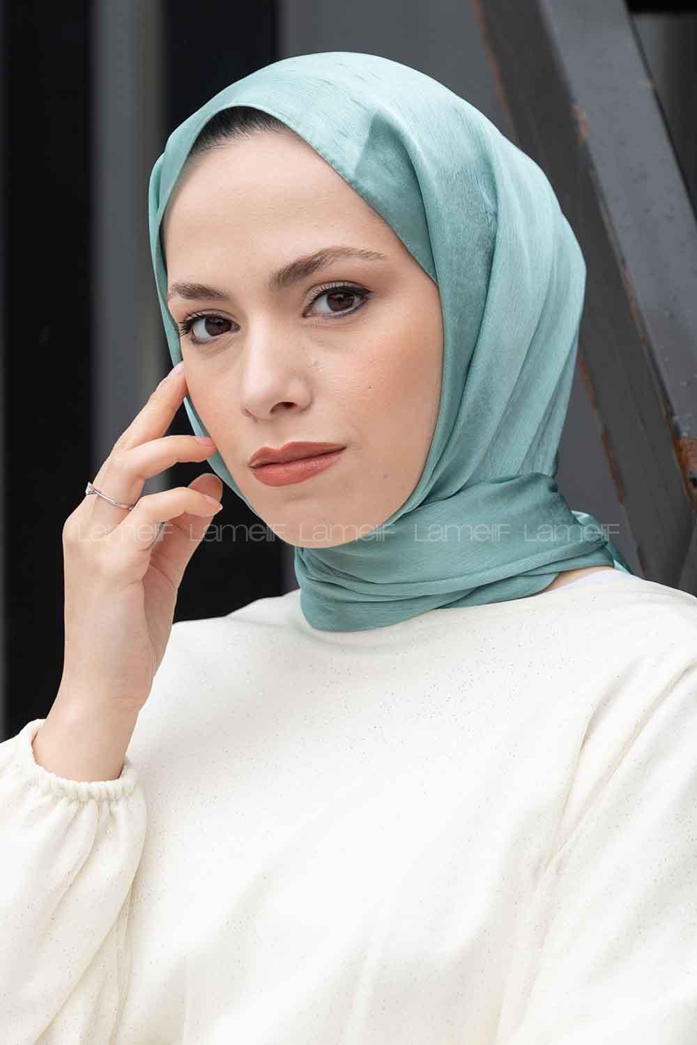 Lamelif Janjan Şal Mint Yeşili