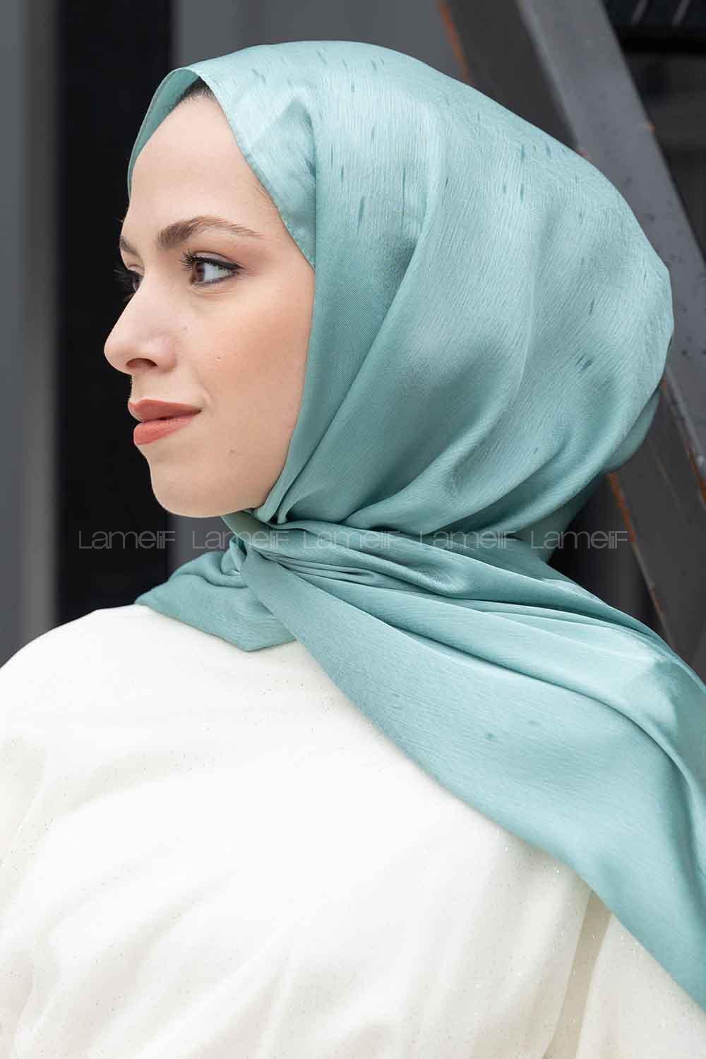 Lamelif Janjan Şal Mint Yeşili