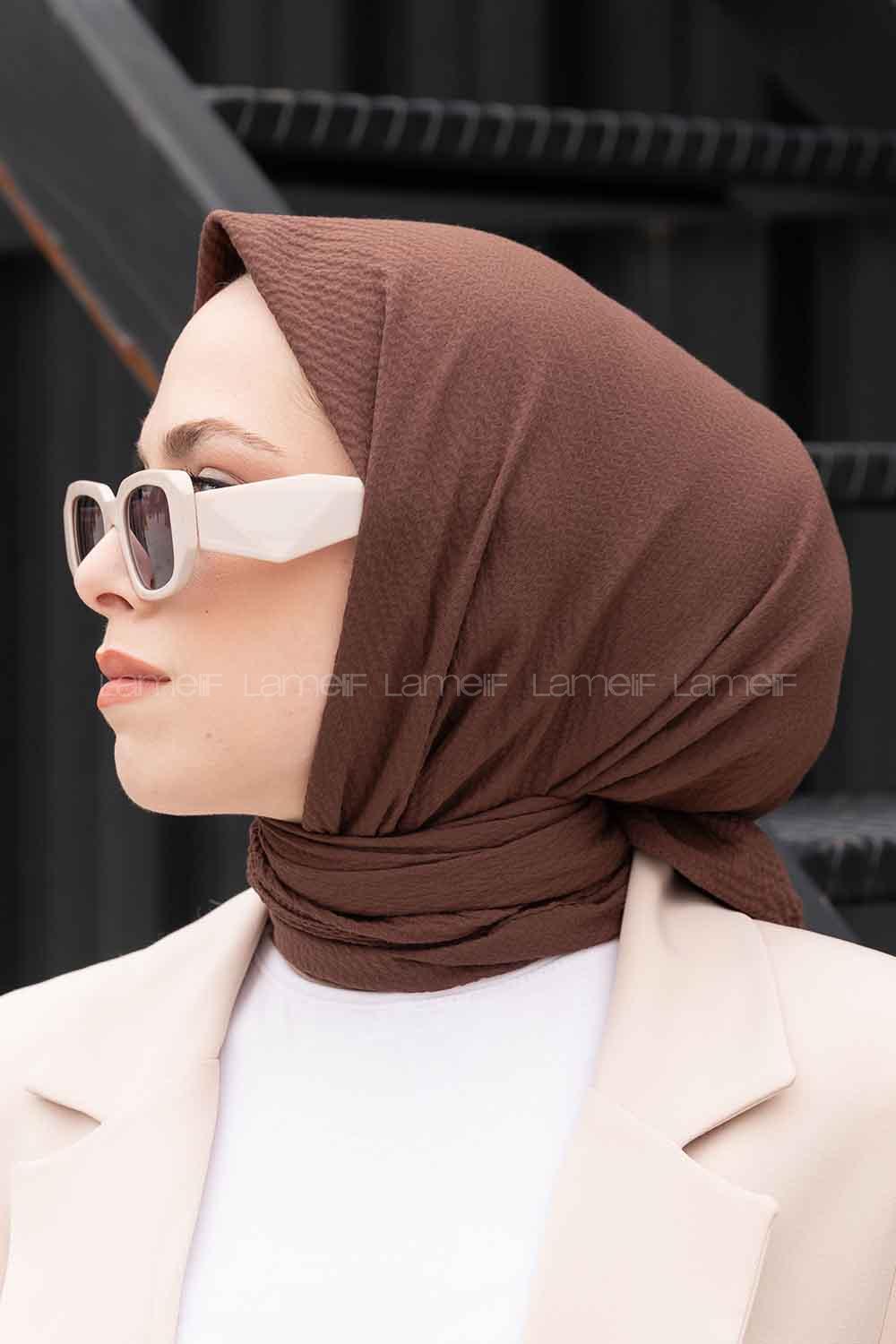 Lamelif Mio Caz Eşarp Koyu Kahve