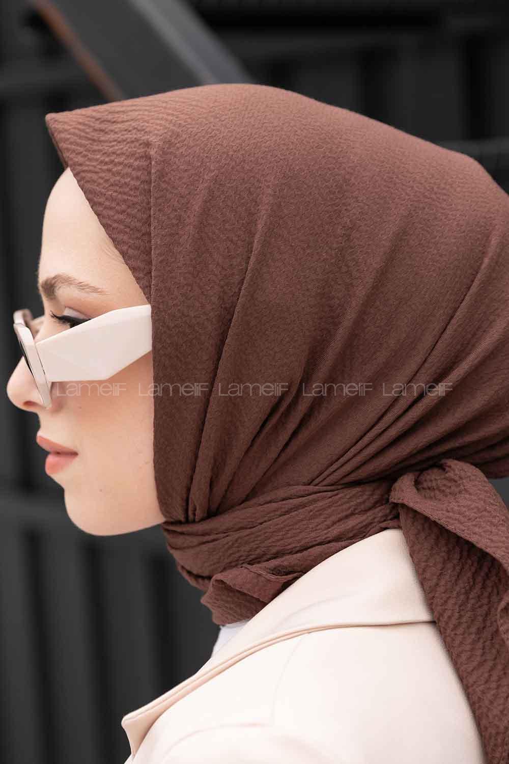 Lamelif Mio Caz Eşarp Koyu Kahve