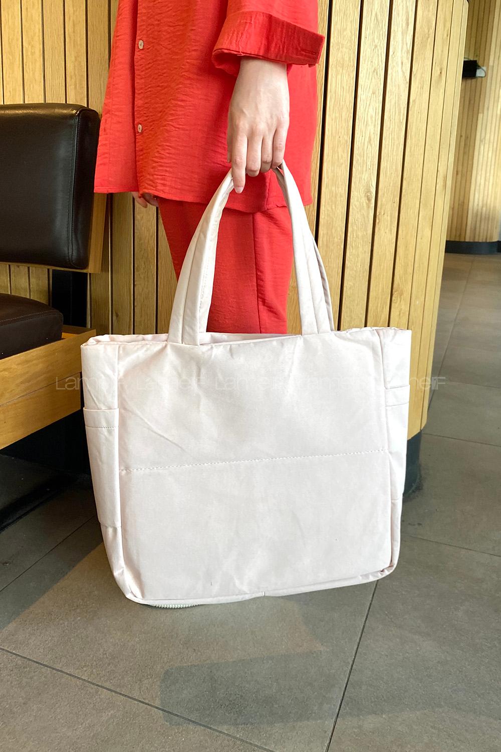 Lamelif 3 Bölmeli Fermuarlı Kol Ve Omuz Kadın Çanta Pudra