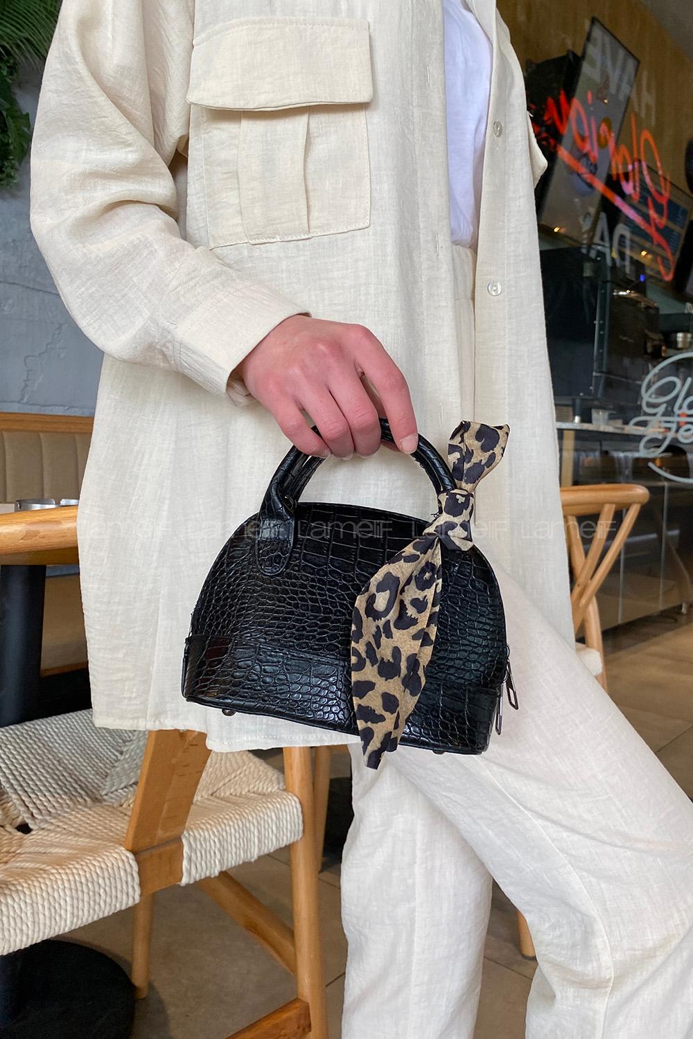 Black With Suspenders Skin Hand Bag Bag