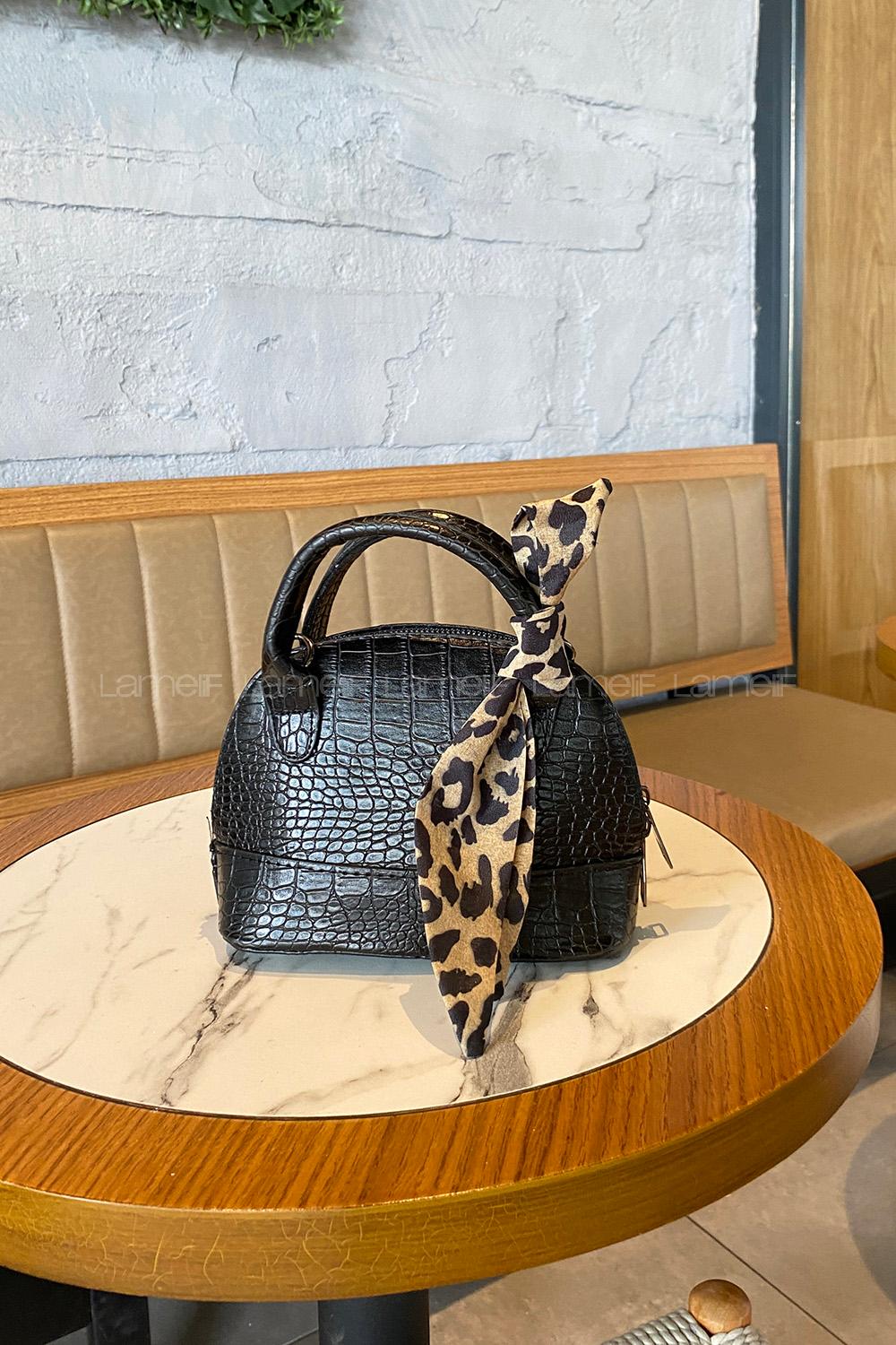 Black With Suspenders Skin Hand Bag Bag