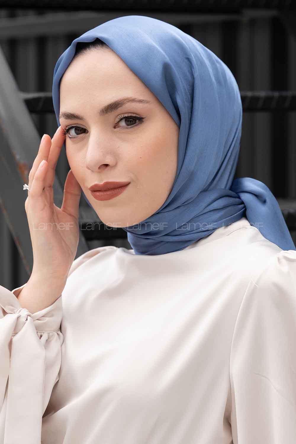 Lamelif Janjan Şal Kot Mavisi