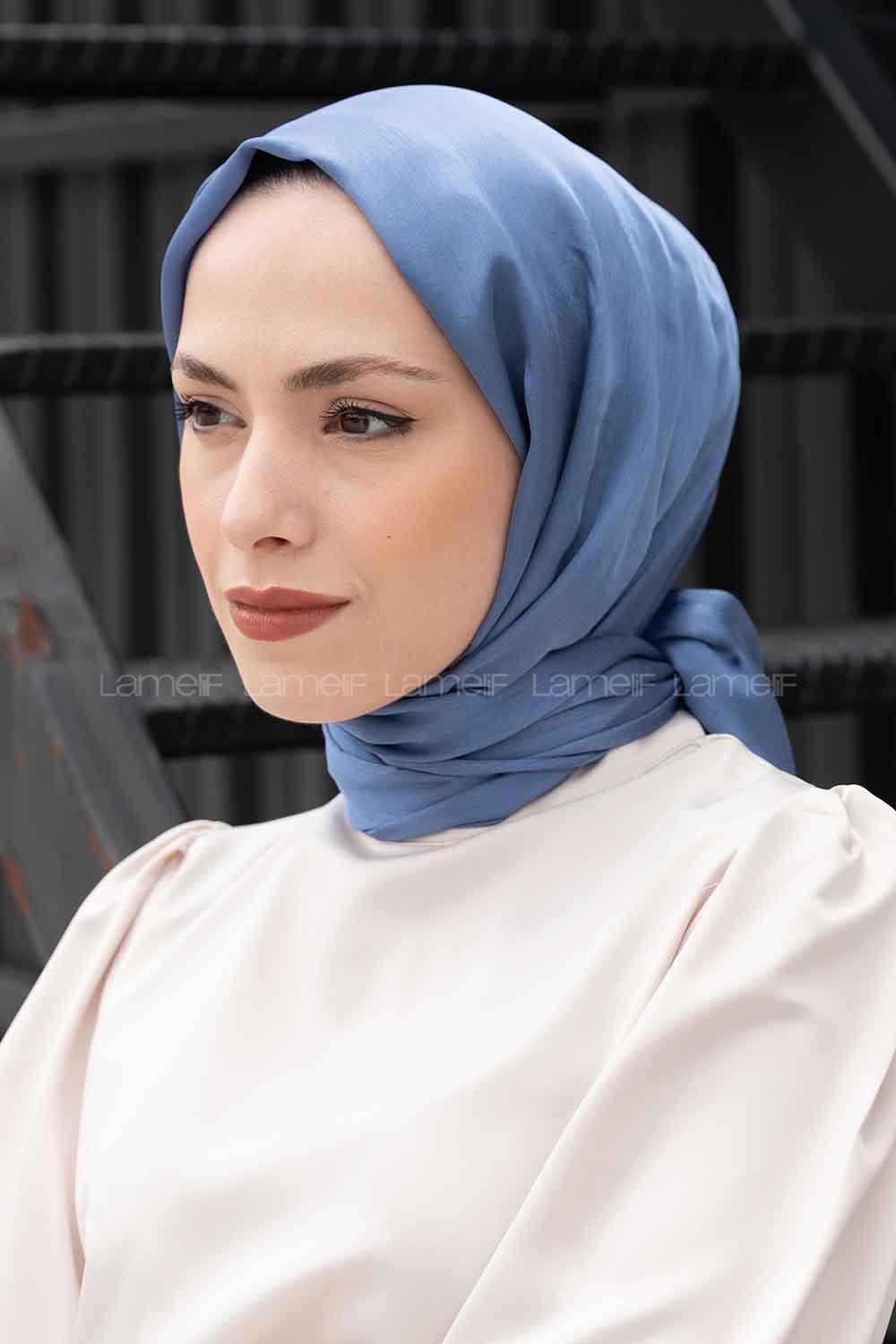 Lamelif Janjan Şal Kot Mavisi