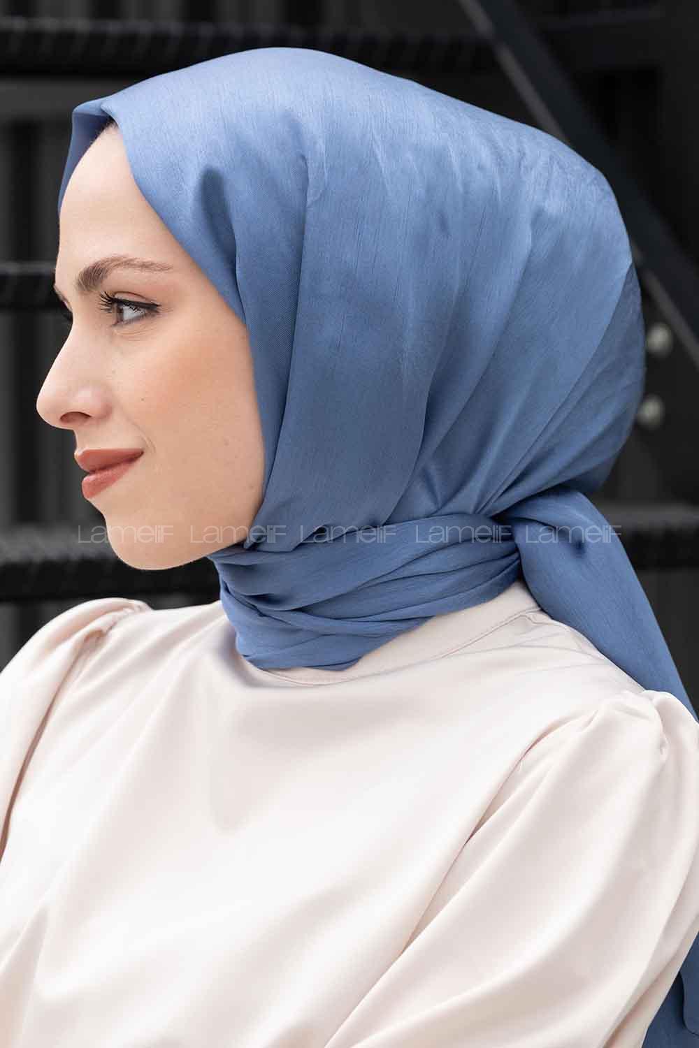 Lamelif Janjan Şal Kot Mavisi