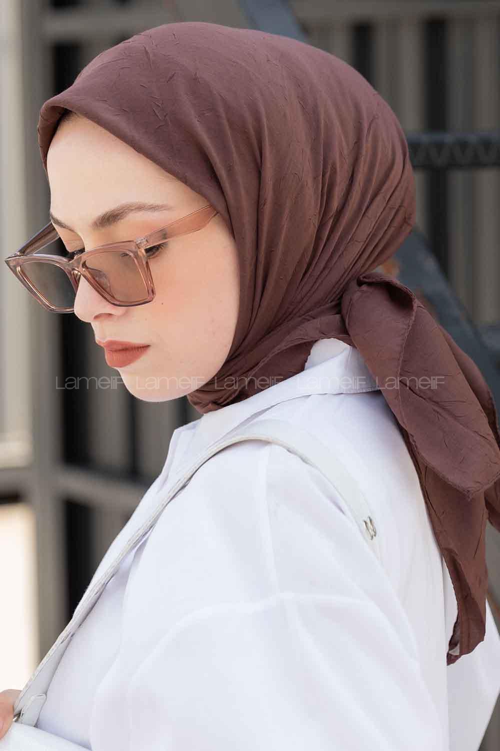 Lamelif Bambu Eşarp Koyu Kahve