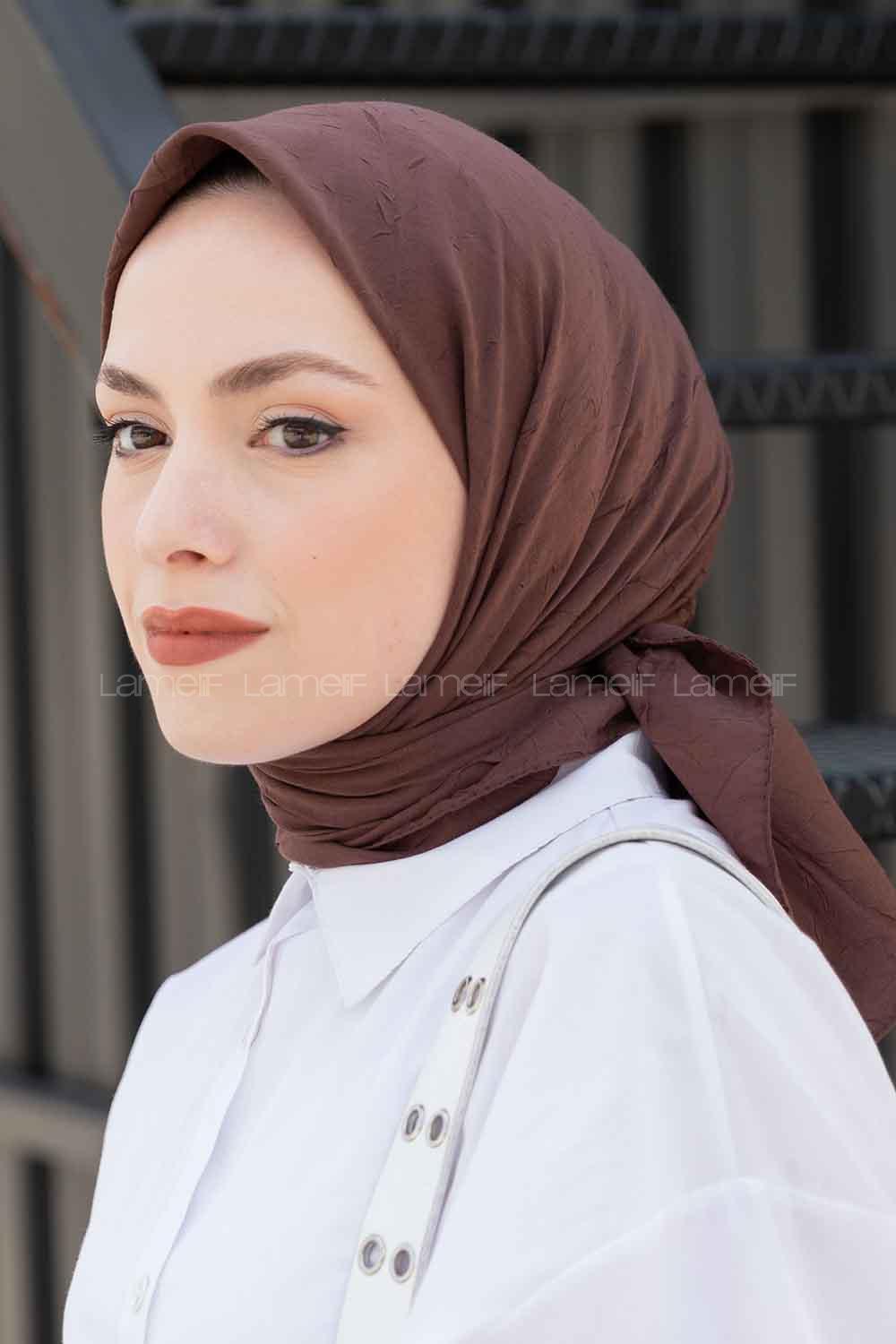 Lamelif Bambu Eşarp Koyu Kahve