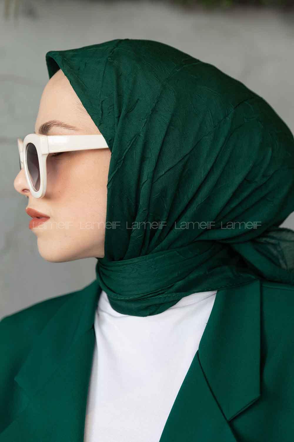 Lamelif Bambu Eşarp Koyu Zümrüt Yeşili