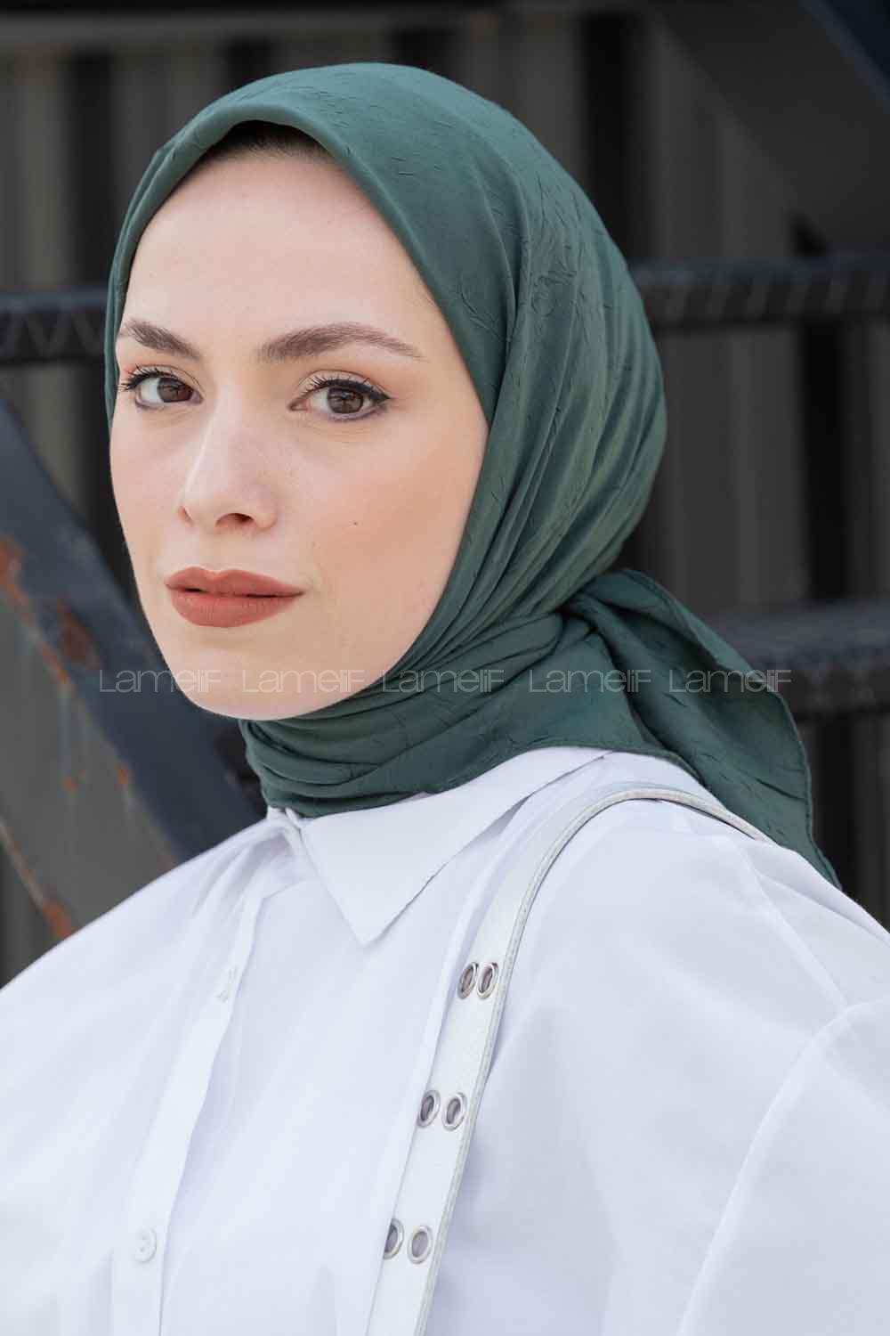 Lamelif Bambu Eşarp Nefti Yeşili