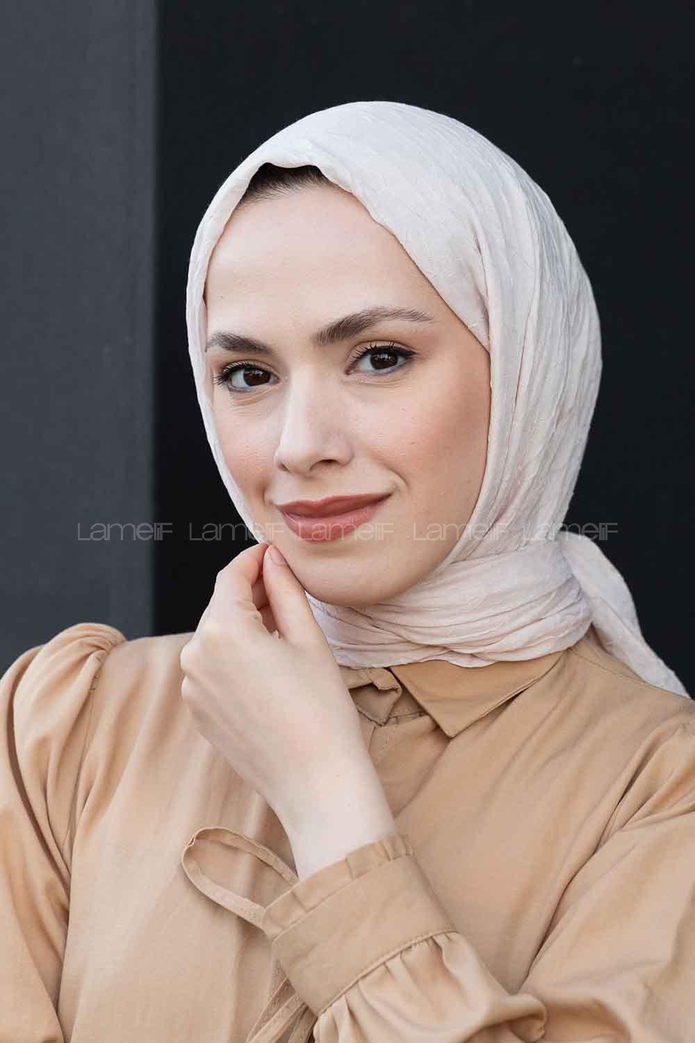 Lamelif Bambu Şal Açık Vizon