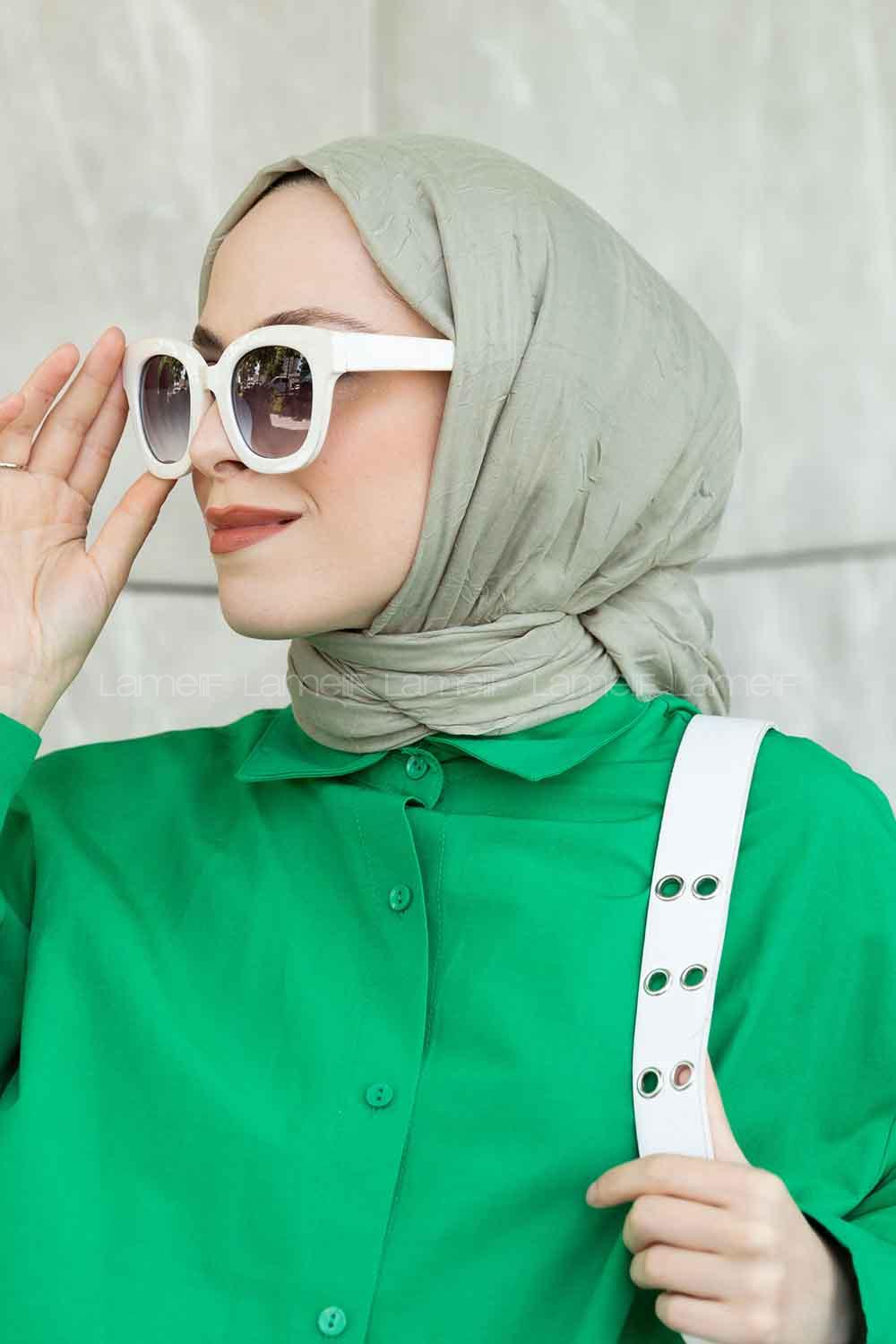 Lamelif Bambu Şal Açık Yeşil