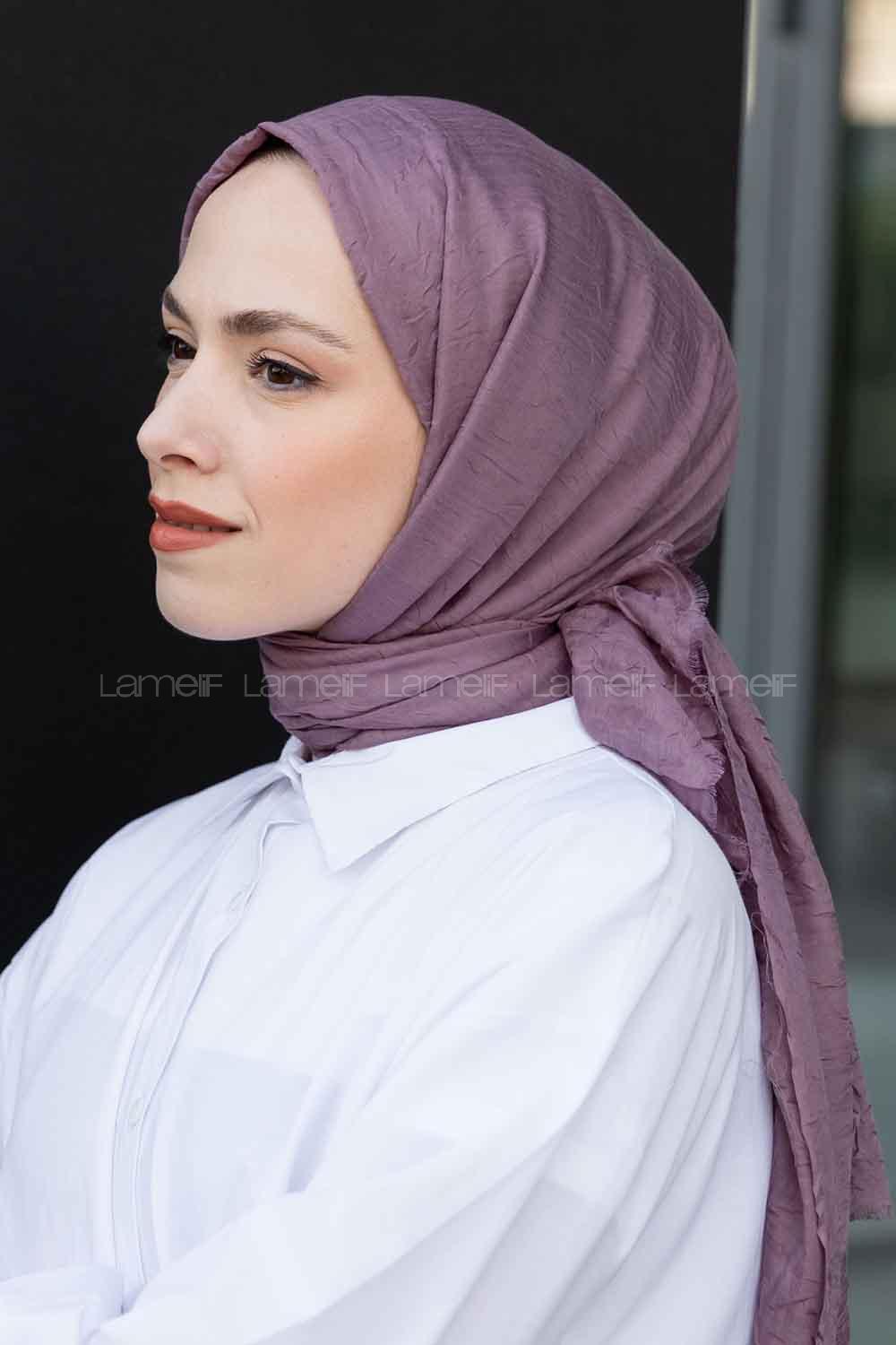 Lamelif Bambu Şal Erguvan