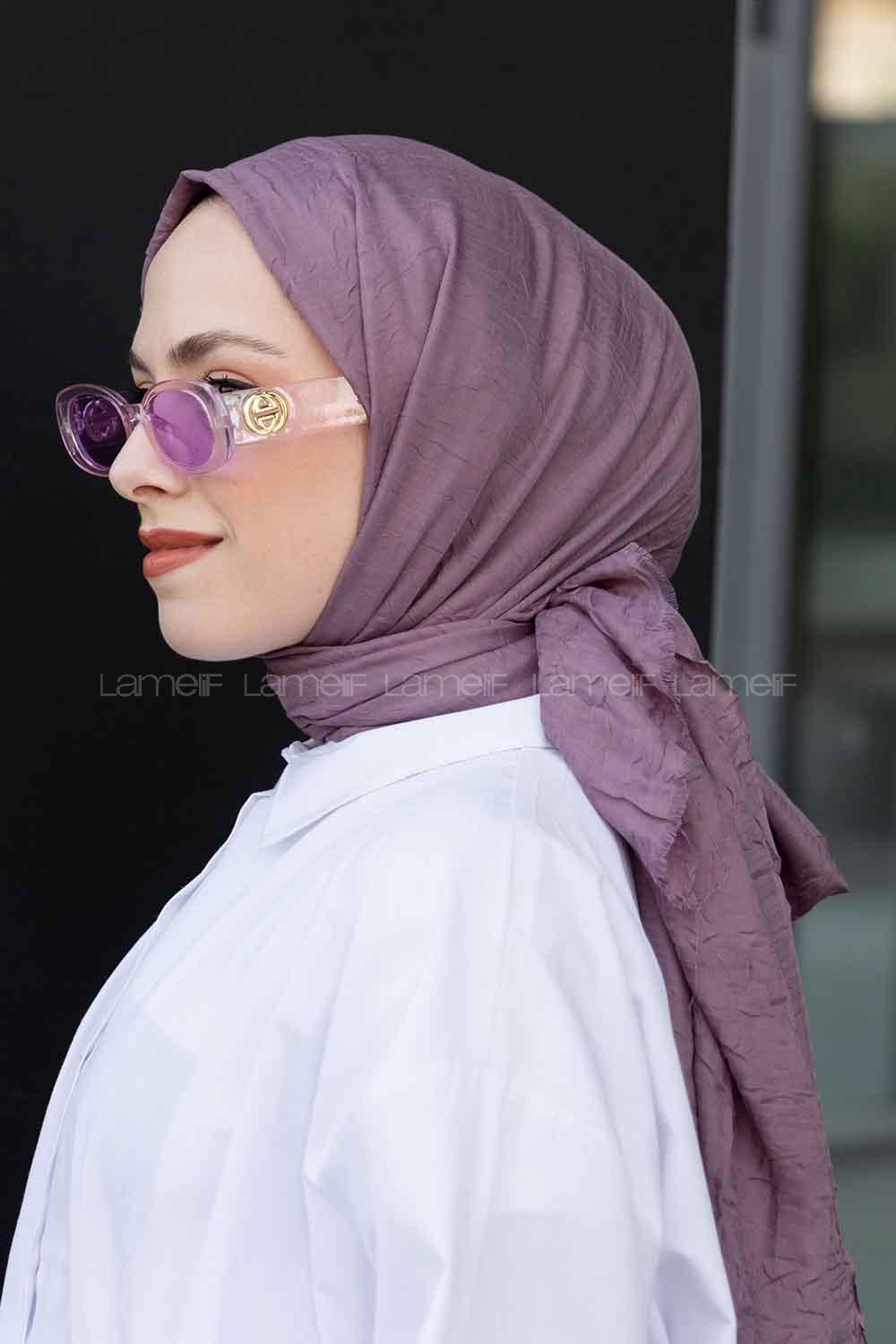 Lamelif Bambu Şal Erguvan