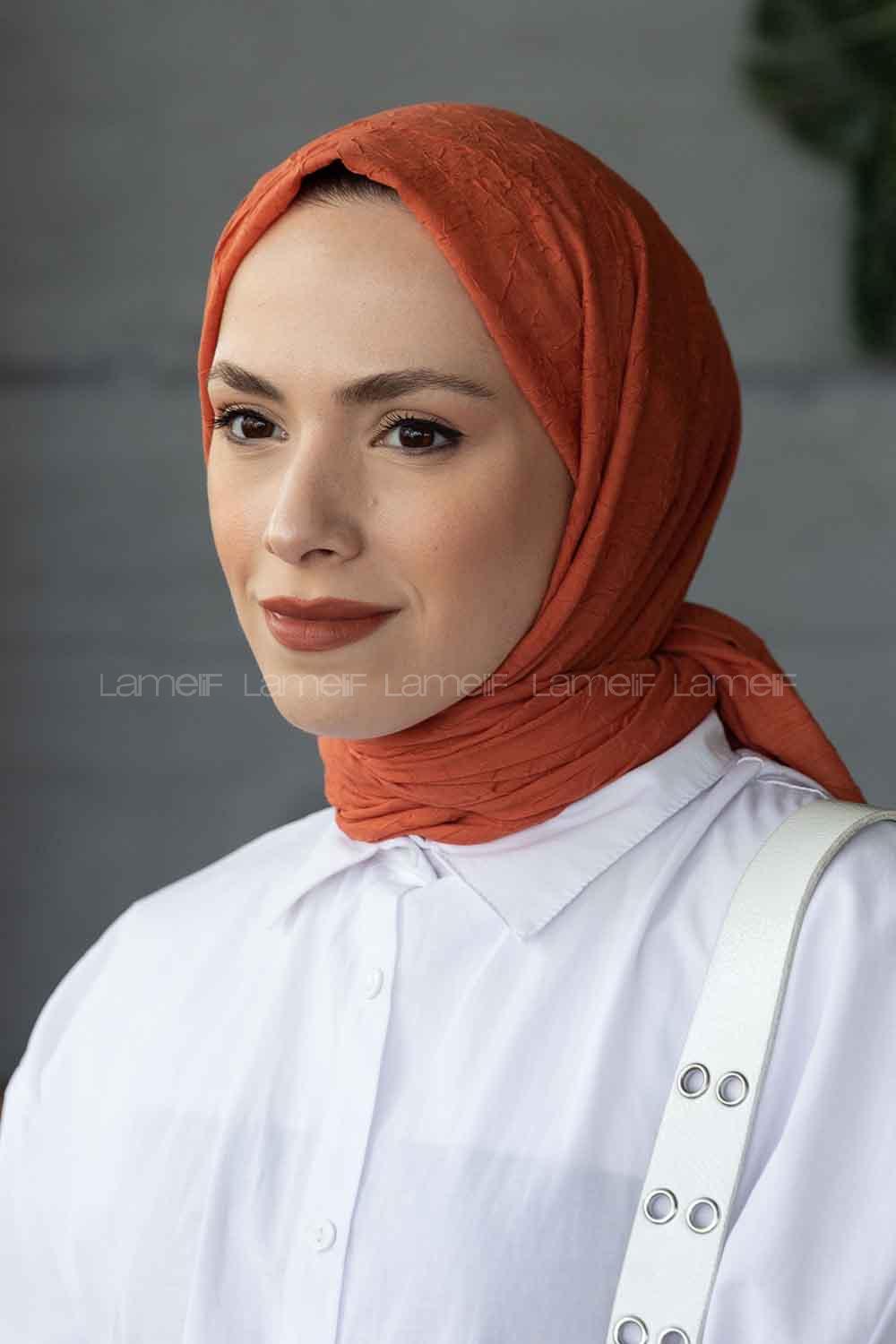 Lamelif Bambu Şal Mercan Rengi