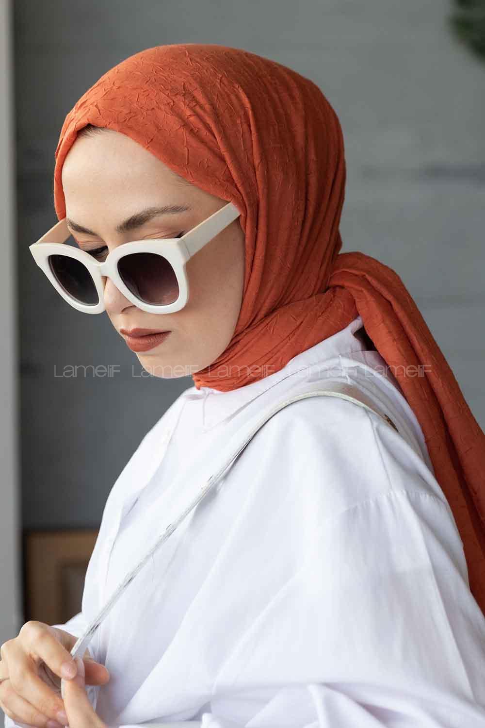 Lamelif Bambu Şal Mercan Rengi