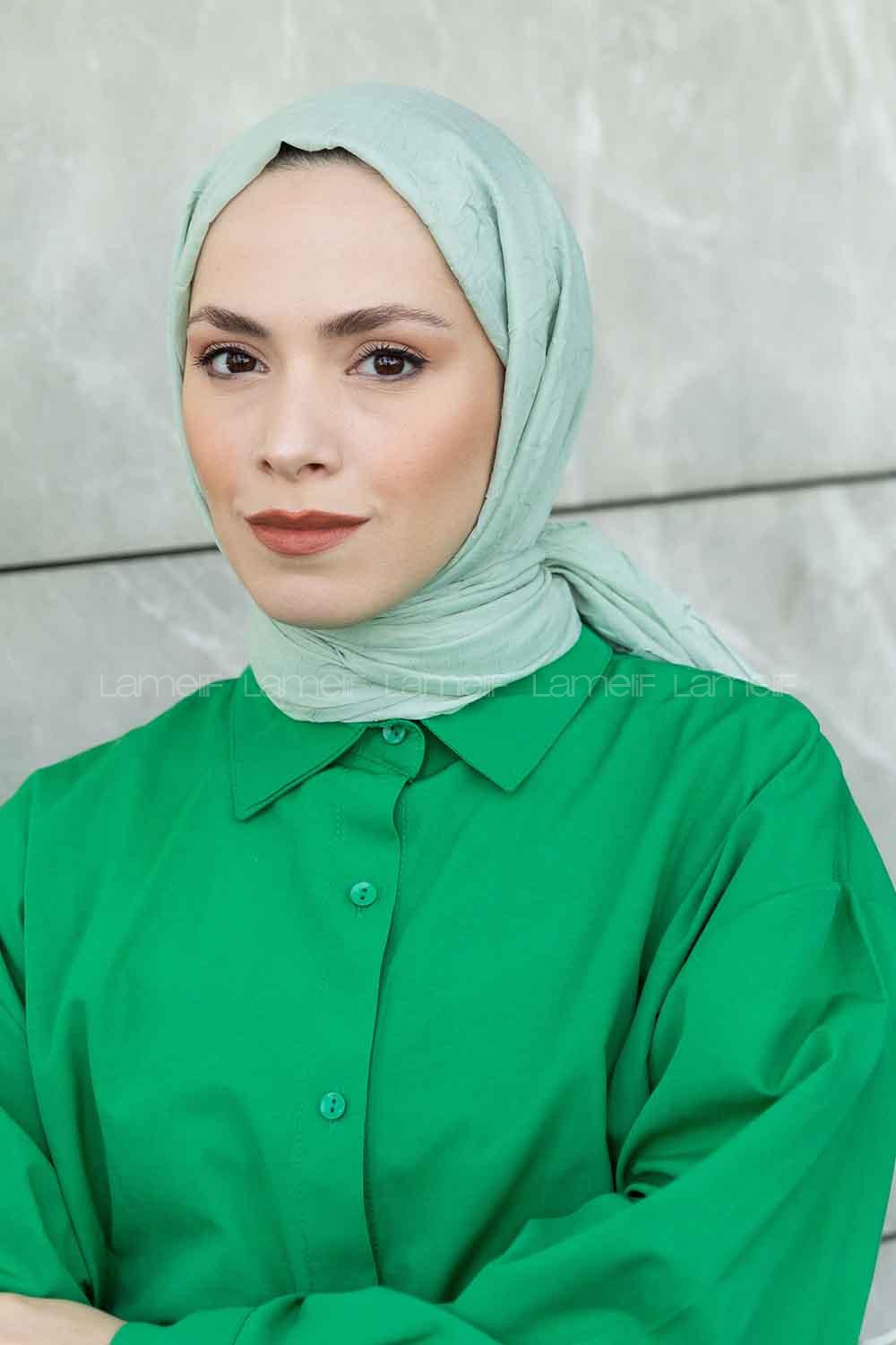 Lamelif Bambu Şal Uçuk Yeşil